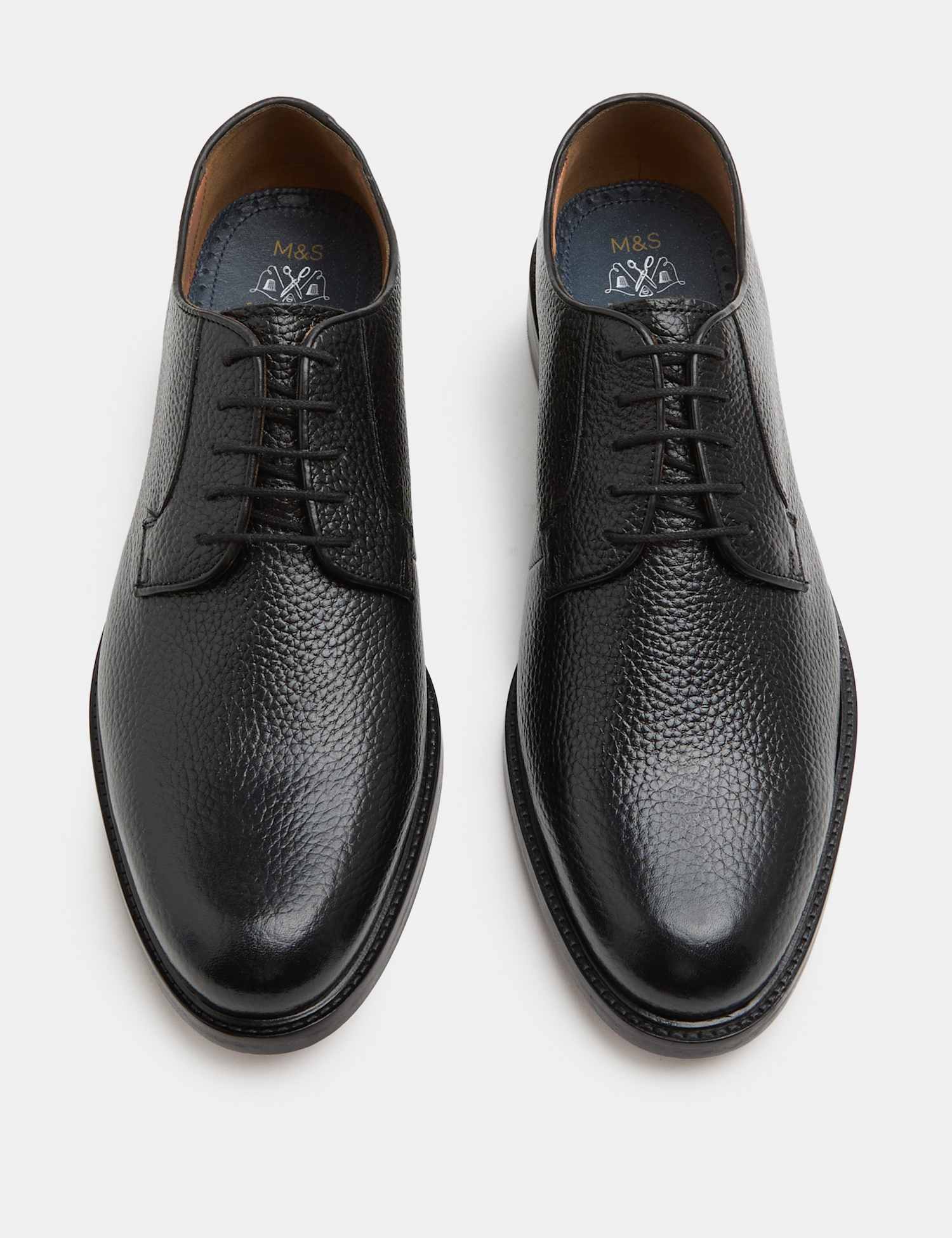 M&S SARTORIAL Leather Derby Shoes Black