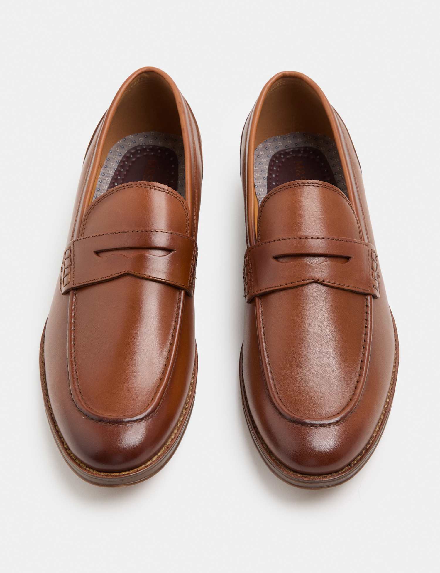M&S Leather Loafers Brown
