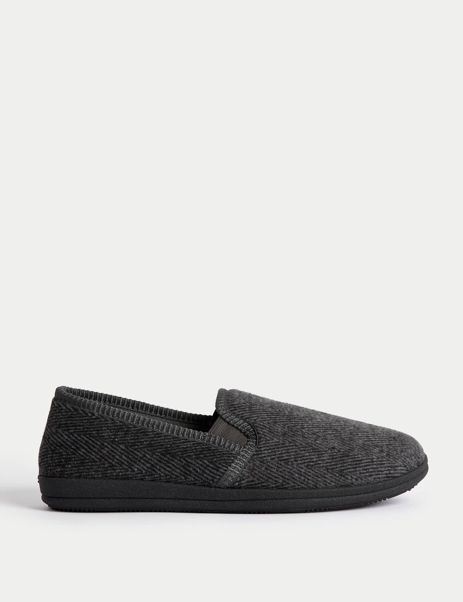 M&S Herringbone Slippers with Freshfeet� Grey