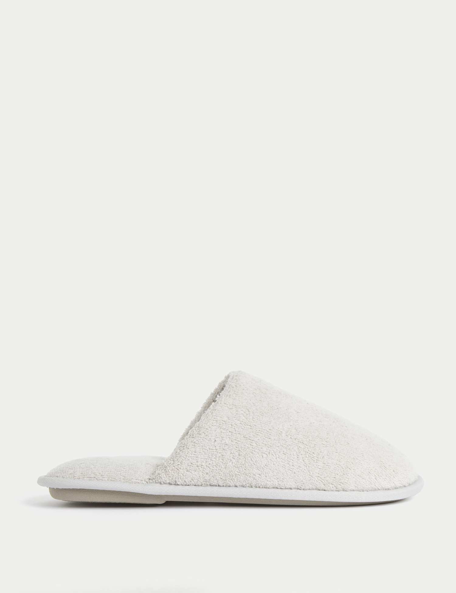 M&S Towelling Mule Slippers with Freshfeet� Light Grey