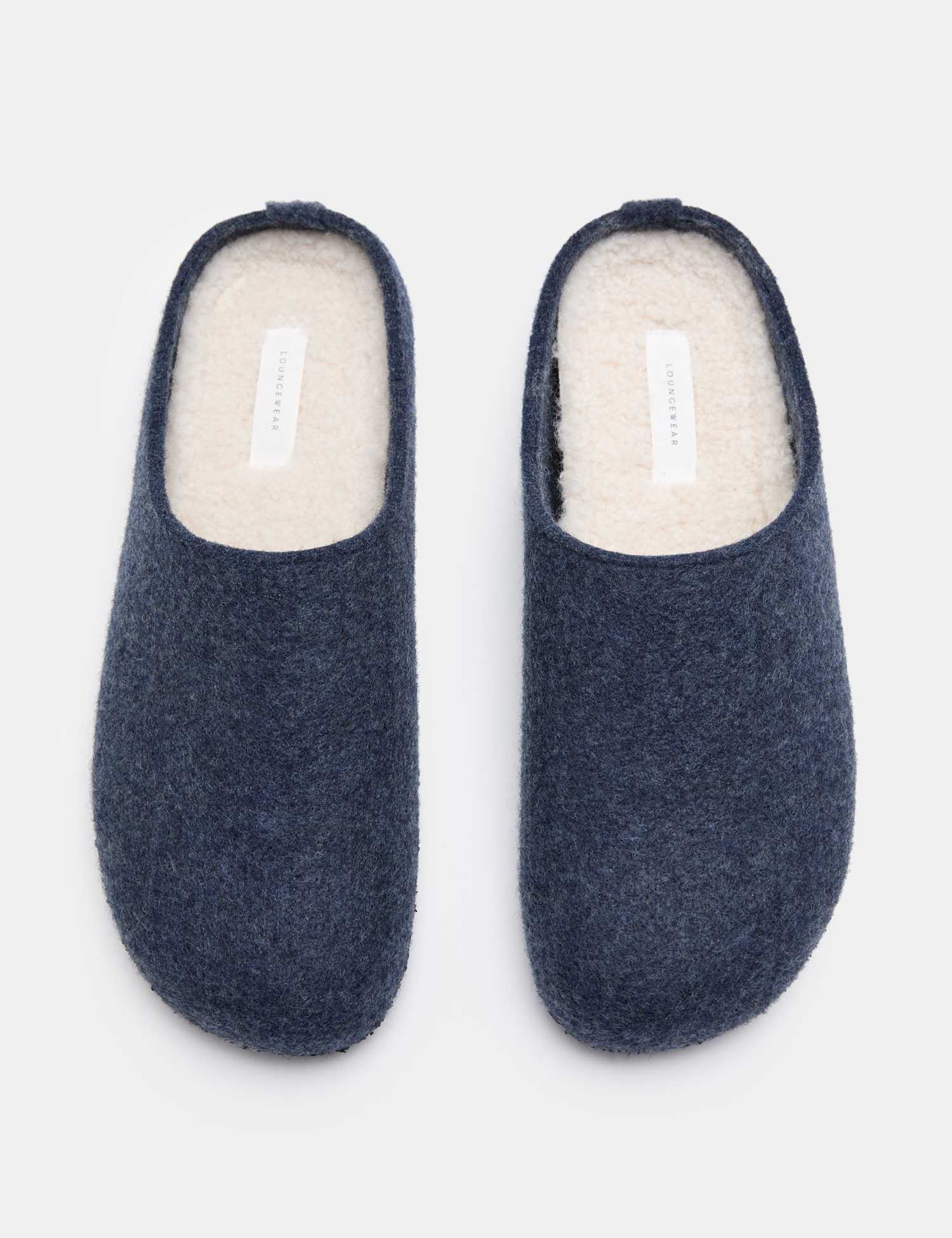M&S Felt Mule Slippers with Freshfeet� Blue
