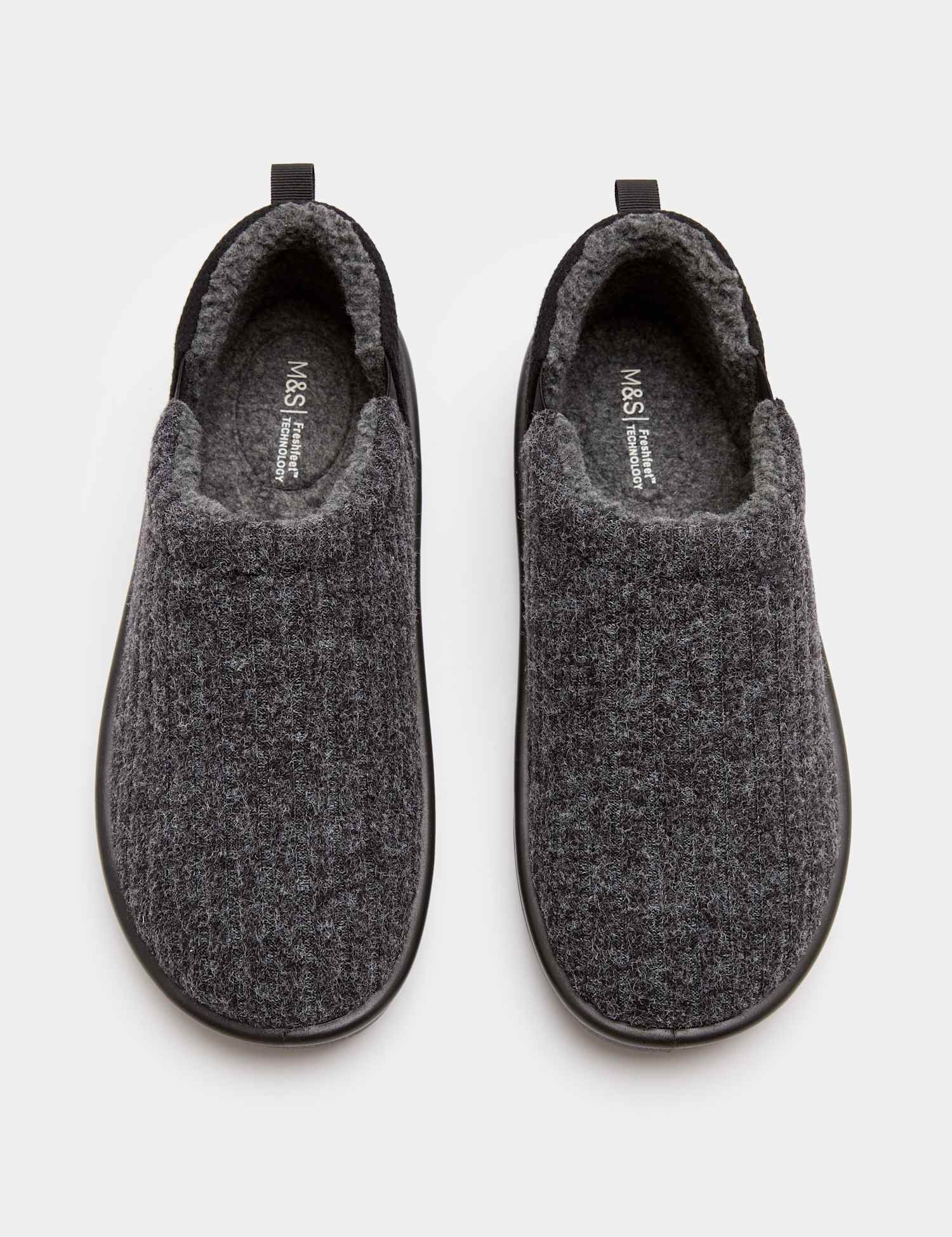M&S Contrast Slippers with Freshfeet� Grey Mix