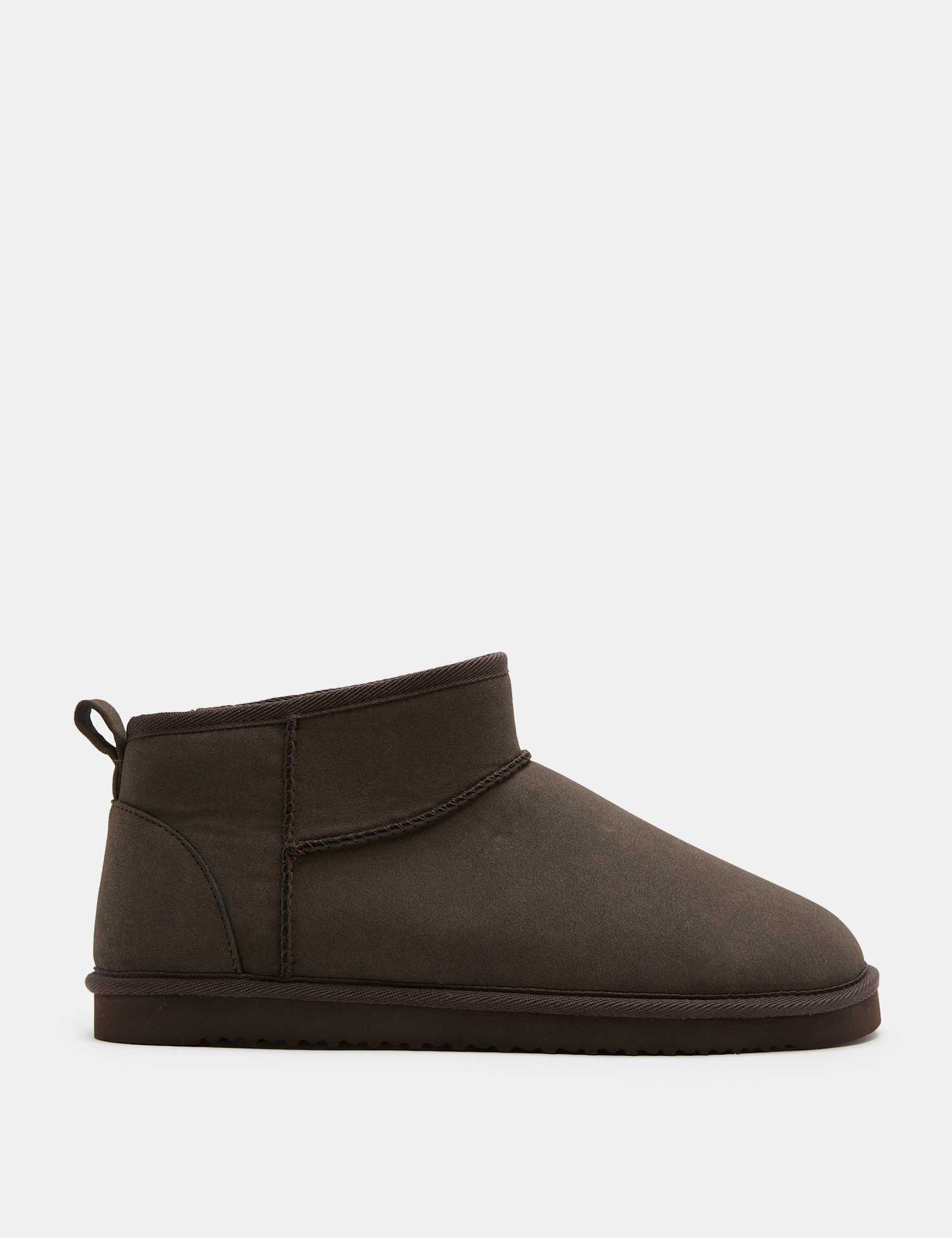 M&S Faux Suede Slipper Boots with Freshfeet� Brown