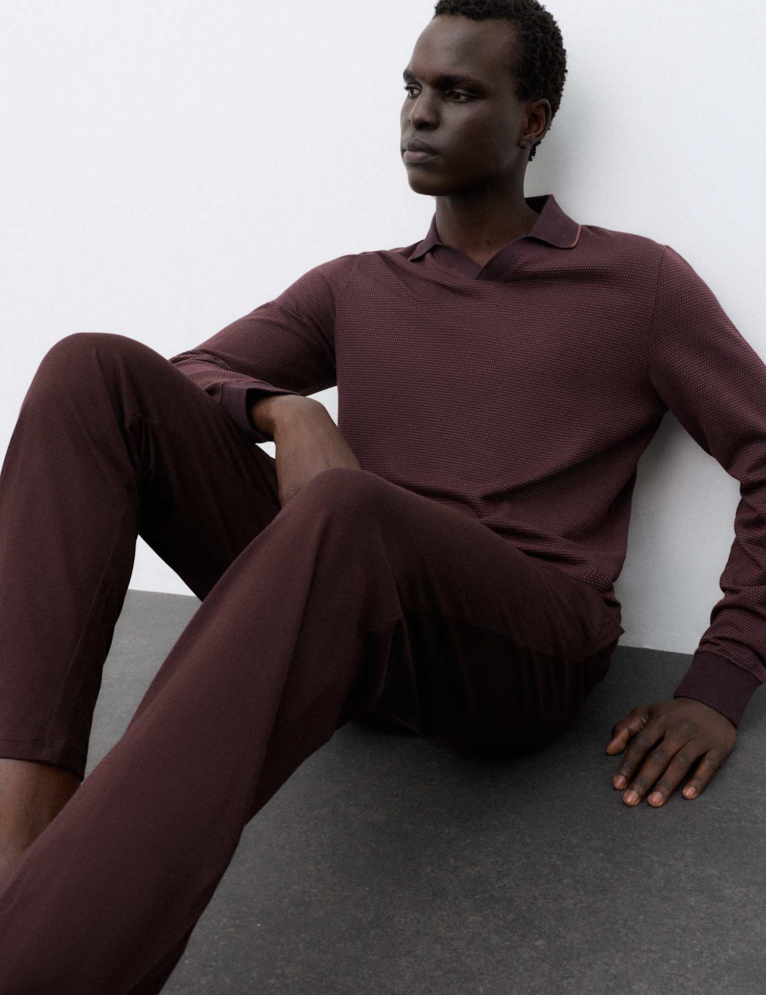 Autograph Supima� Cotton Modal Pyjama Bottoms Dark Burgundy