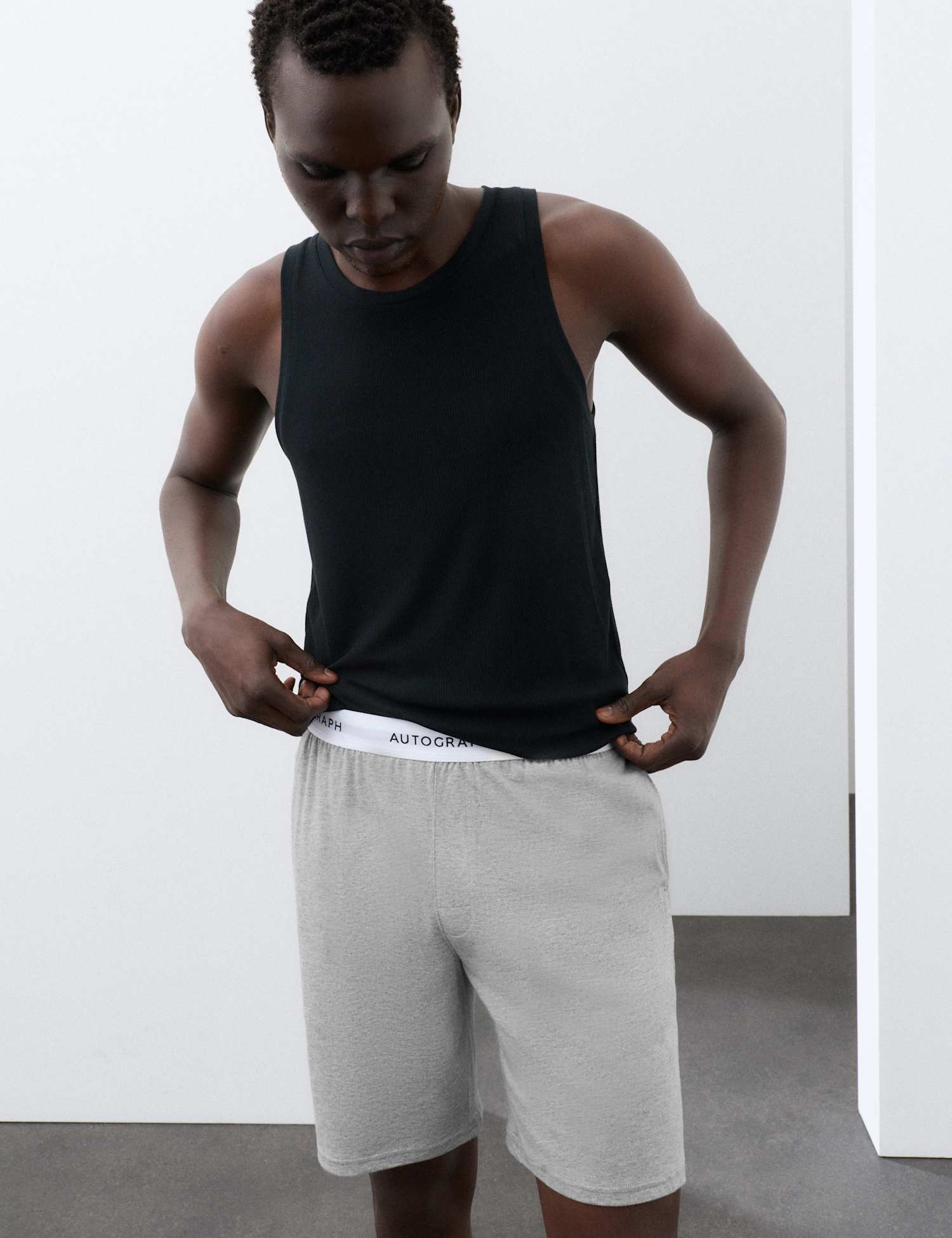 Autograph Supima Cotton Modal Elasticated Pyjama Shorts Grey