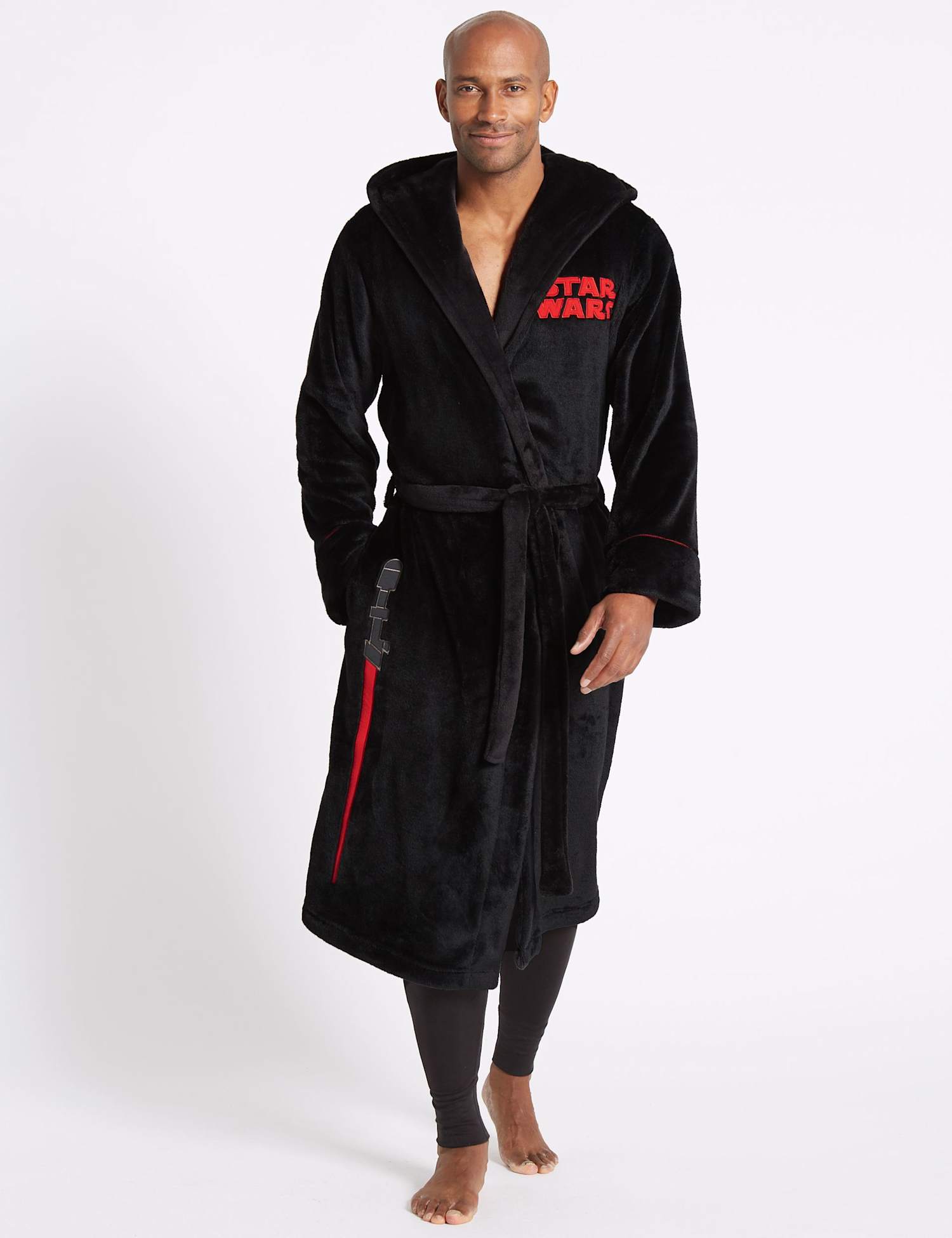 M&S Star Wars� Fleece Dressing Gown with Belt Black Mix