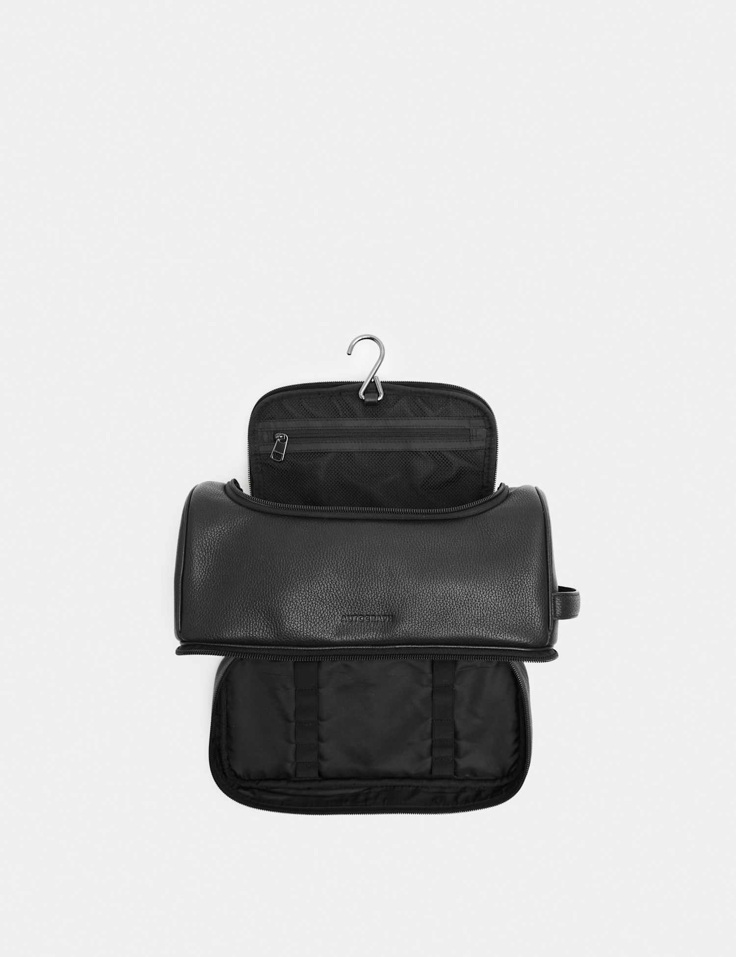 Autograph Leather Zip Washbag Black