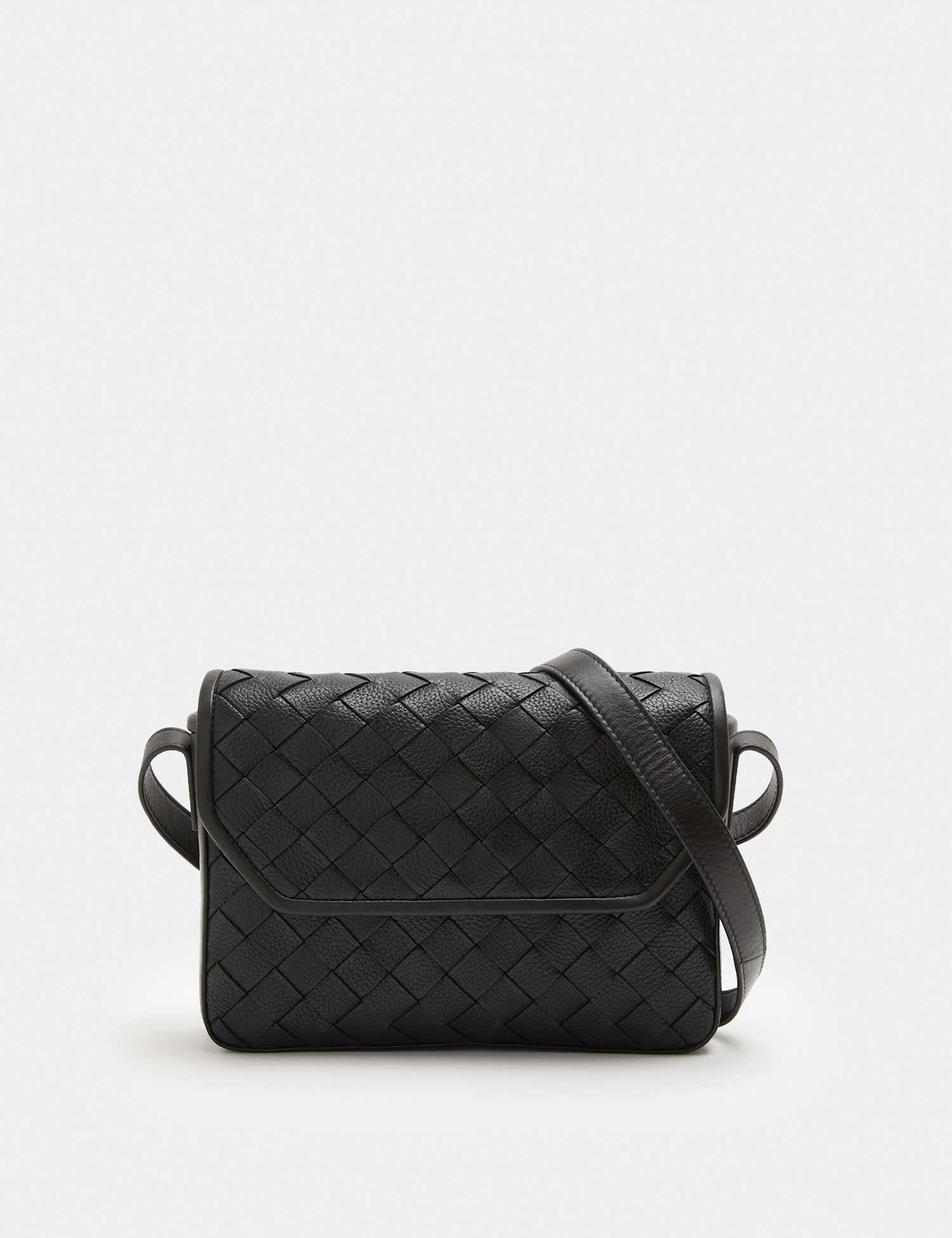 Autograph Leather Adjustable Cross Body Bag Black