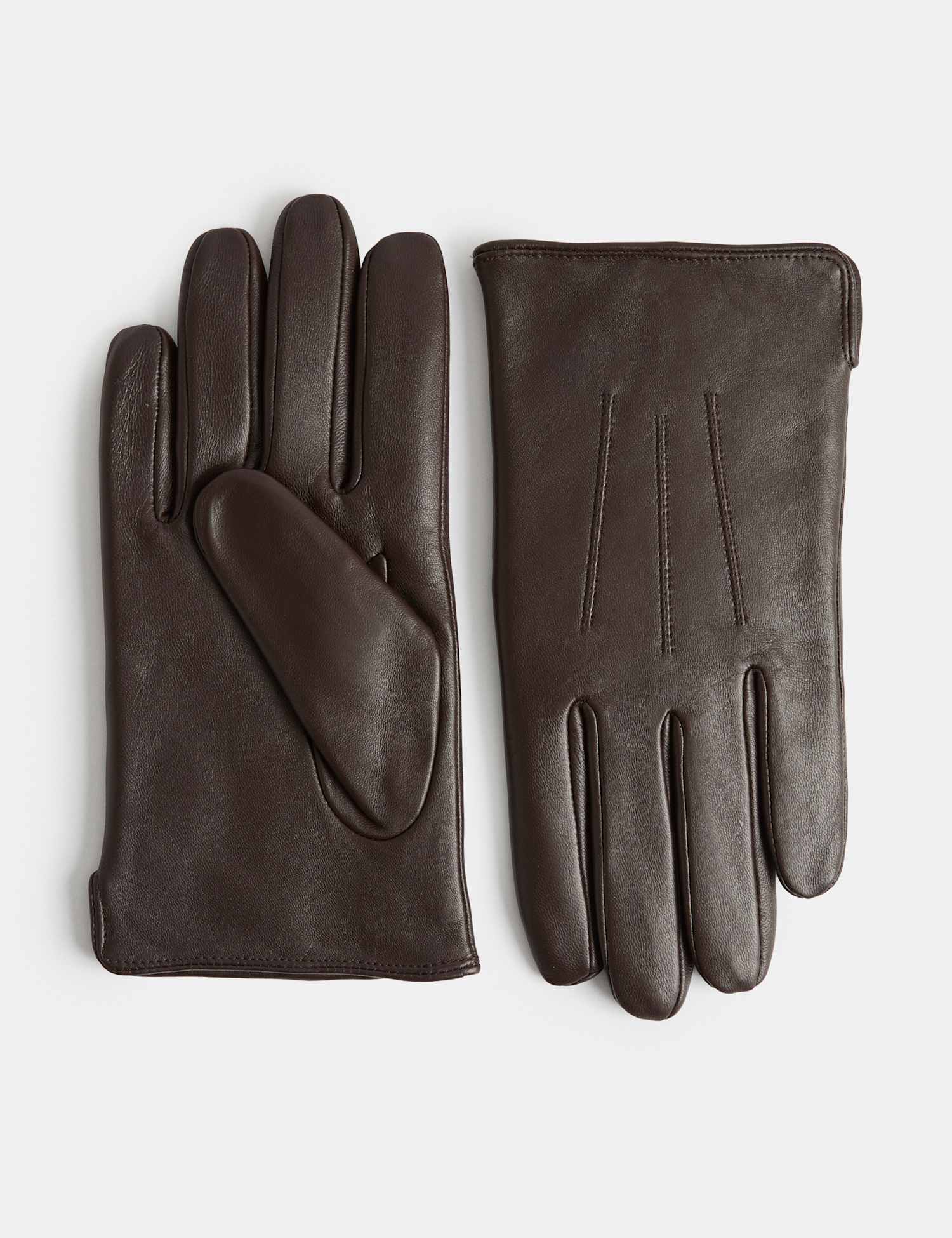 M&S Leather Gloves with Thermowarmth� Brown
