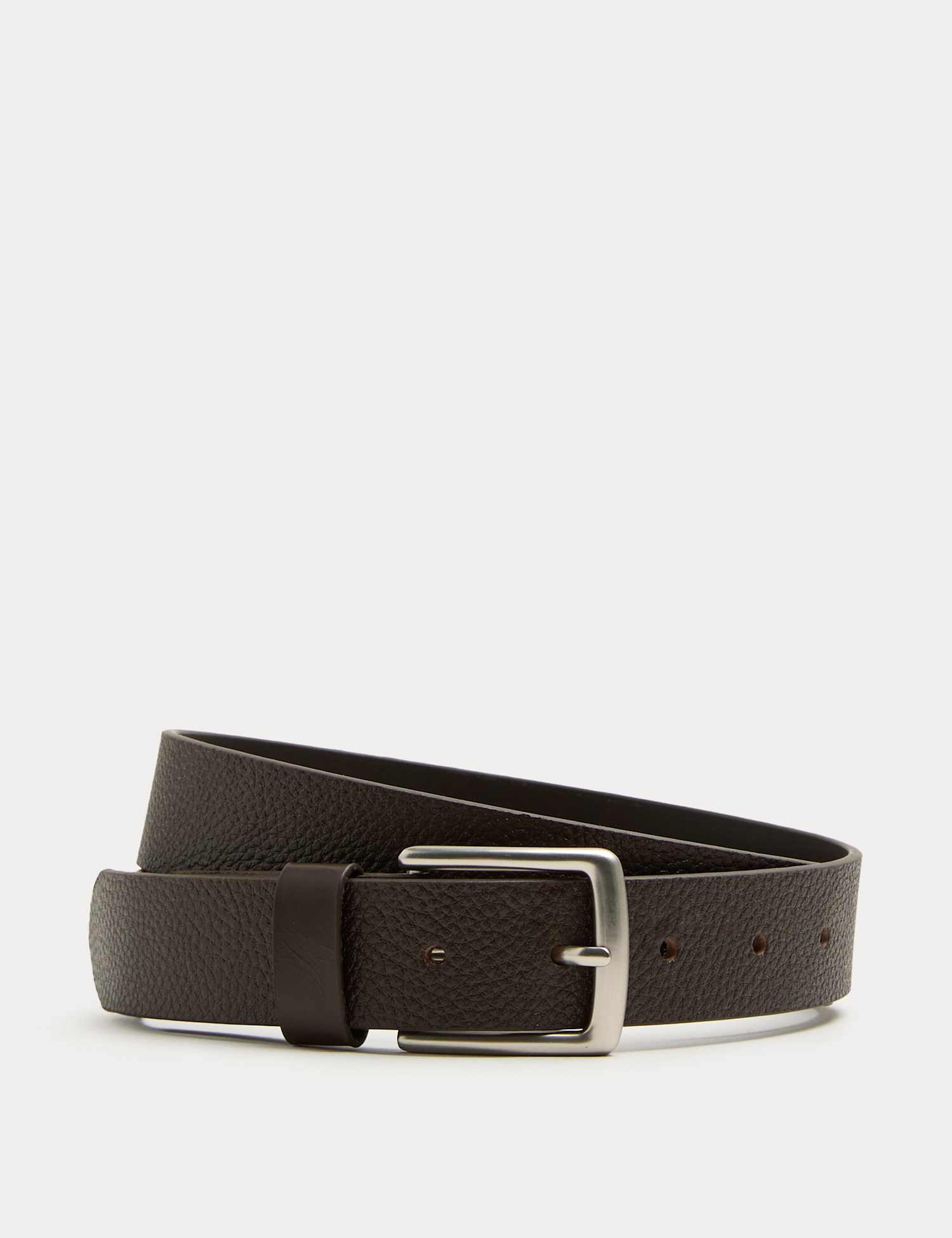 M&S Leather Textured Belt Brown