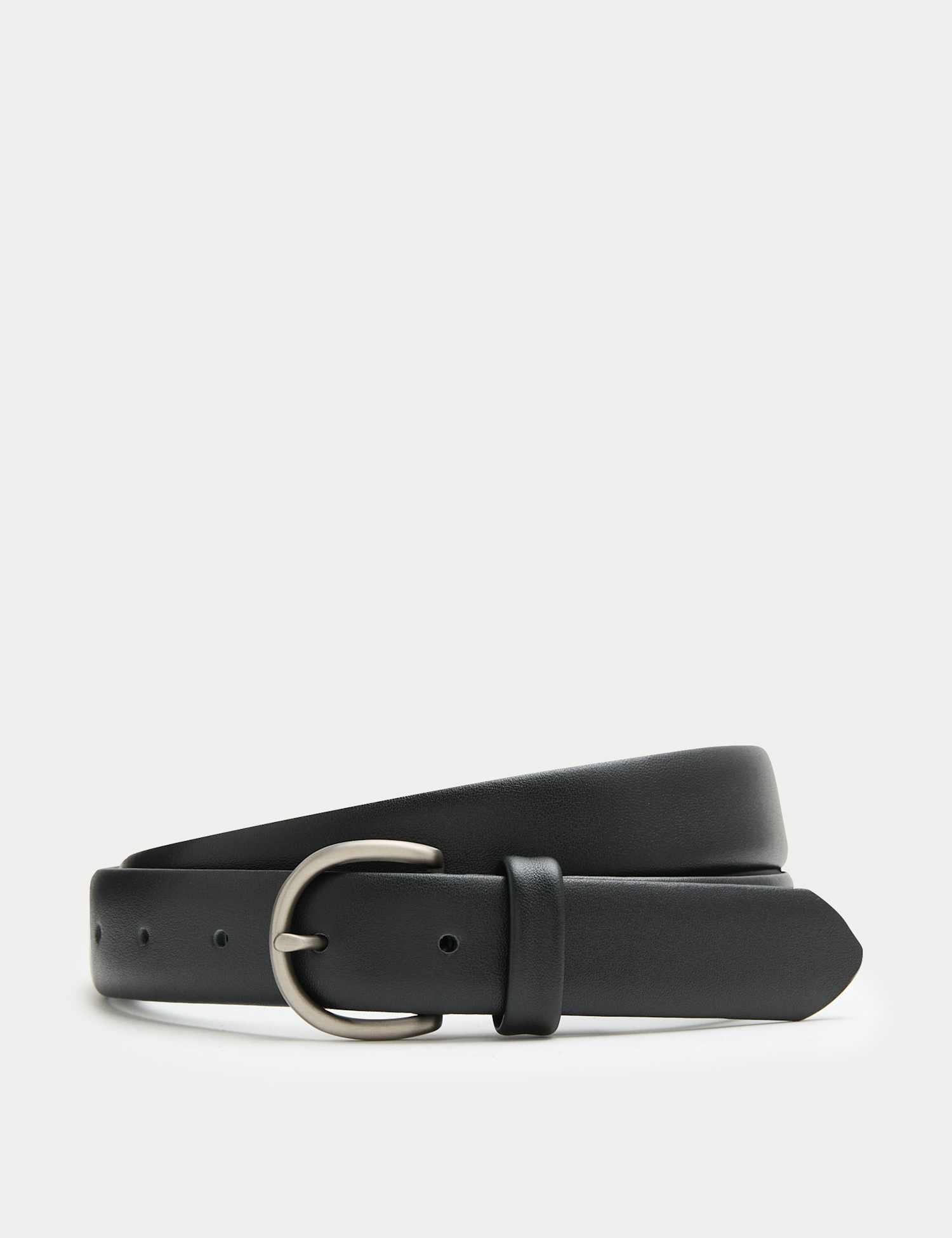 Autograph Leather Textured Belt Black