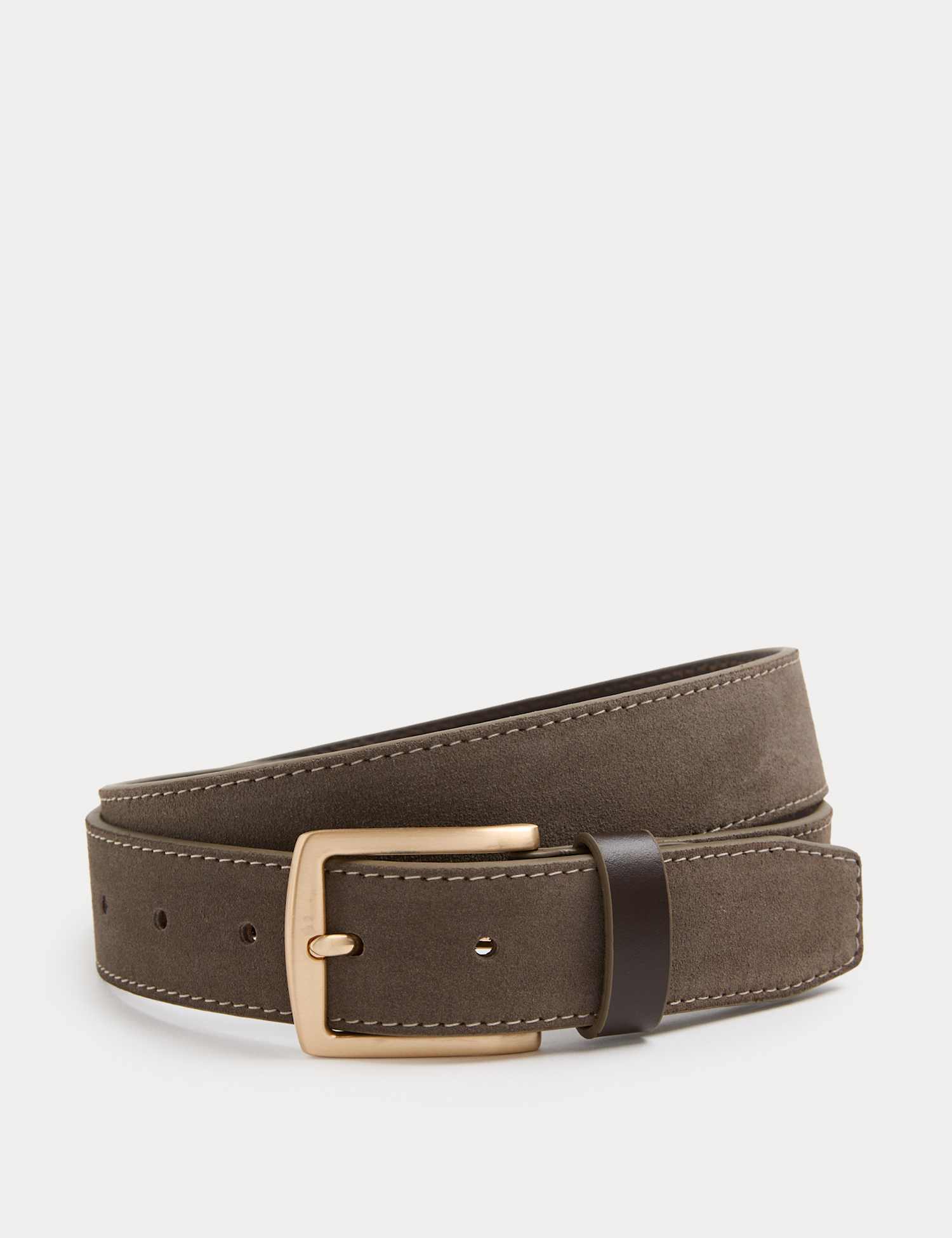 Autograph Contrast Suede Belt Mole