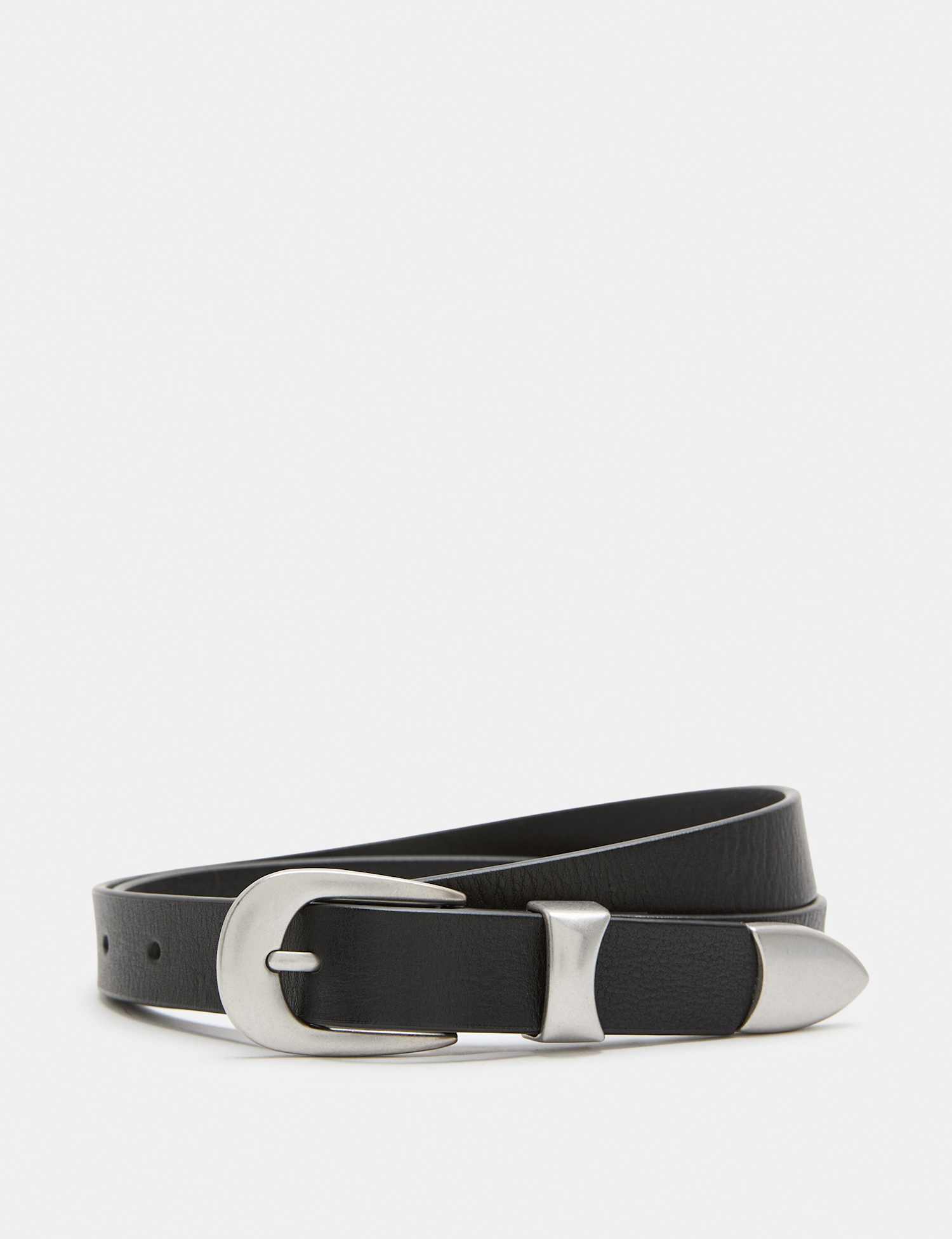 M&S Premium Leather Casual Buckle Belt Black