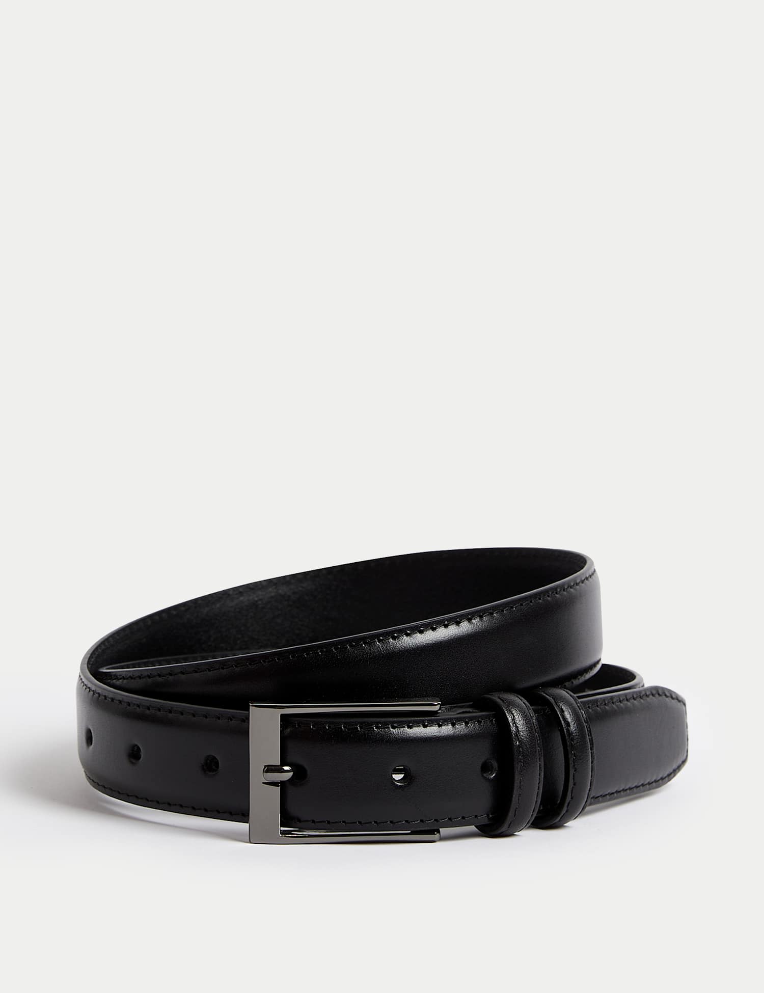 M&S Leather Smart Belt Black