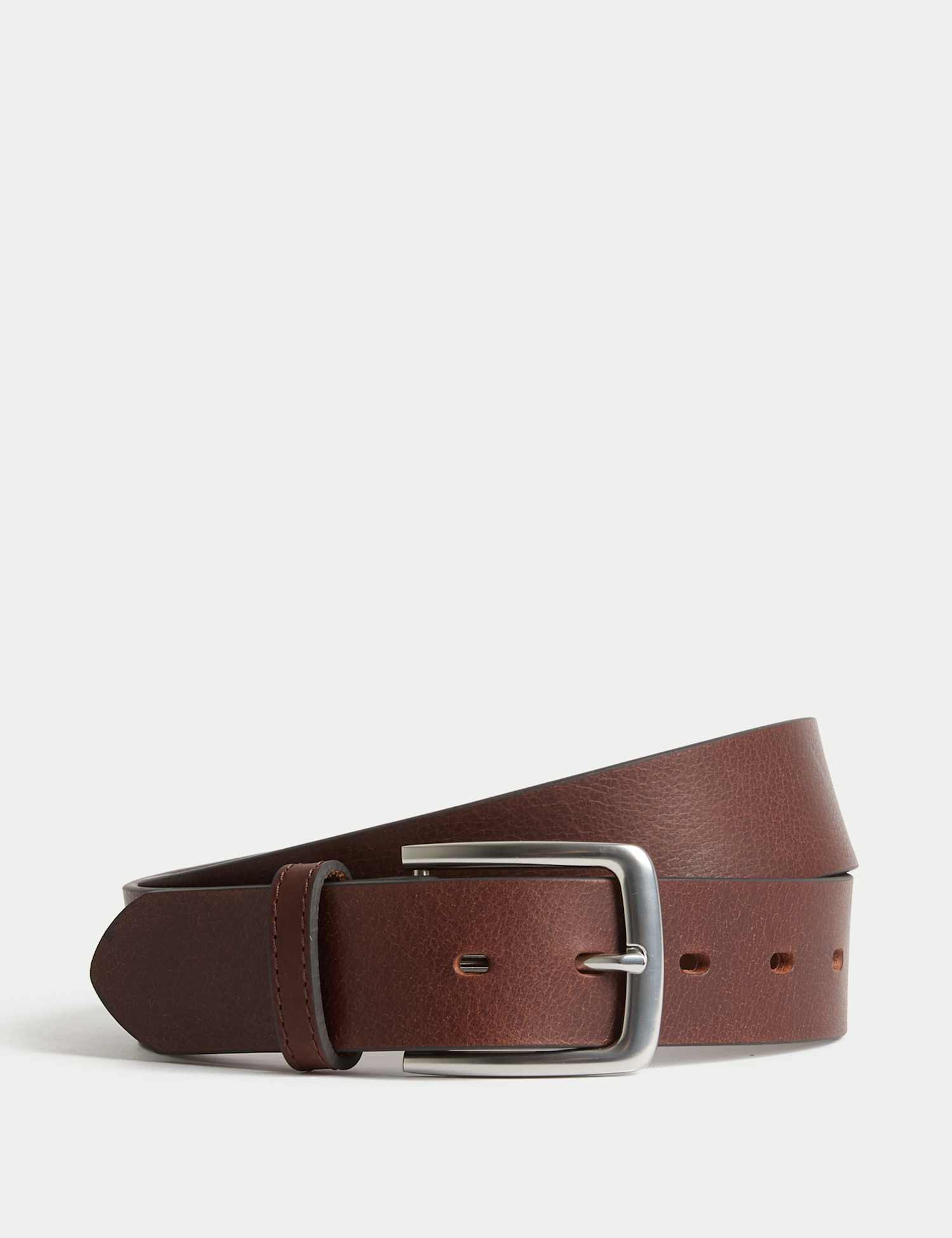 M&S Leather Casual Belt Brown
