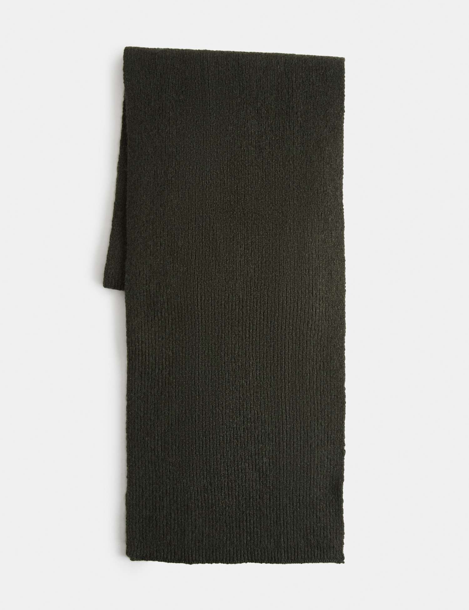 M&S Ribbed Scarf with Cotton Dark Khaki