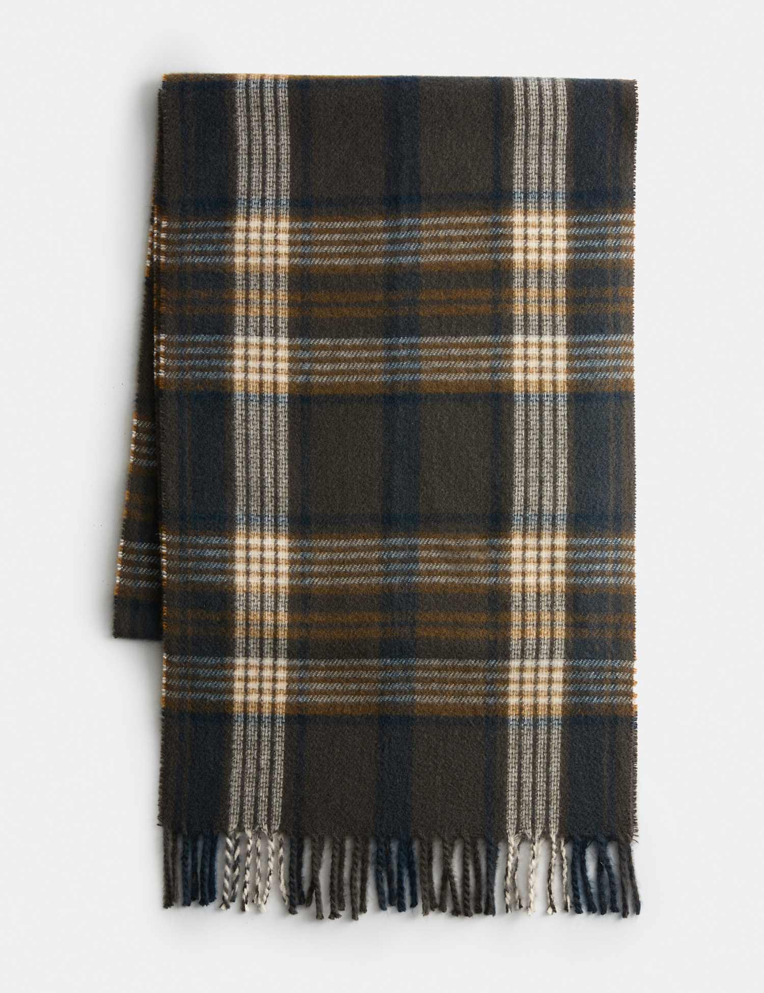 M&S Checked Scarf Bronze Mix