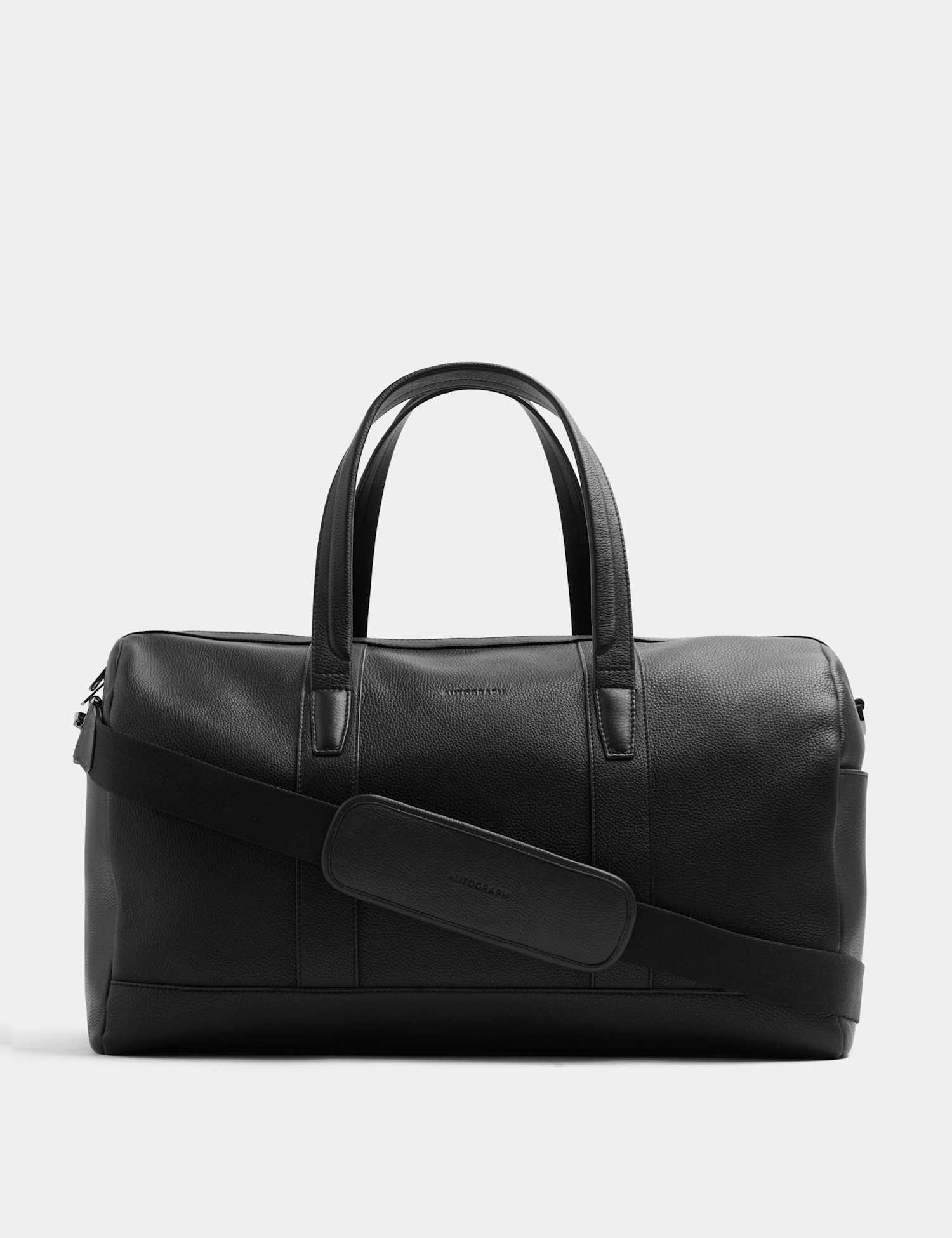 Autograph Leather Pebble Grain Weekend Bag Black