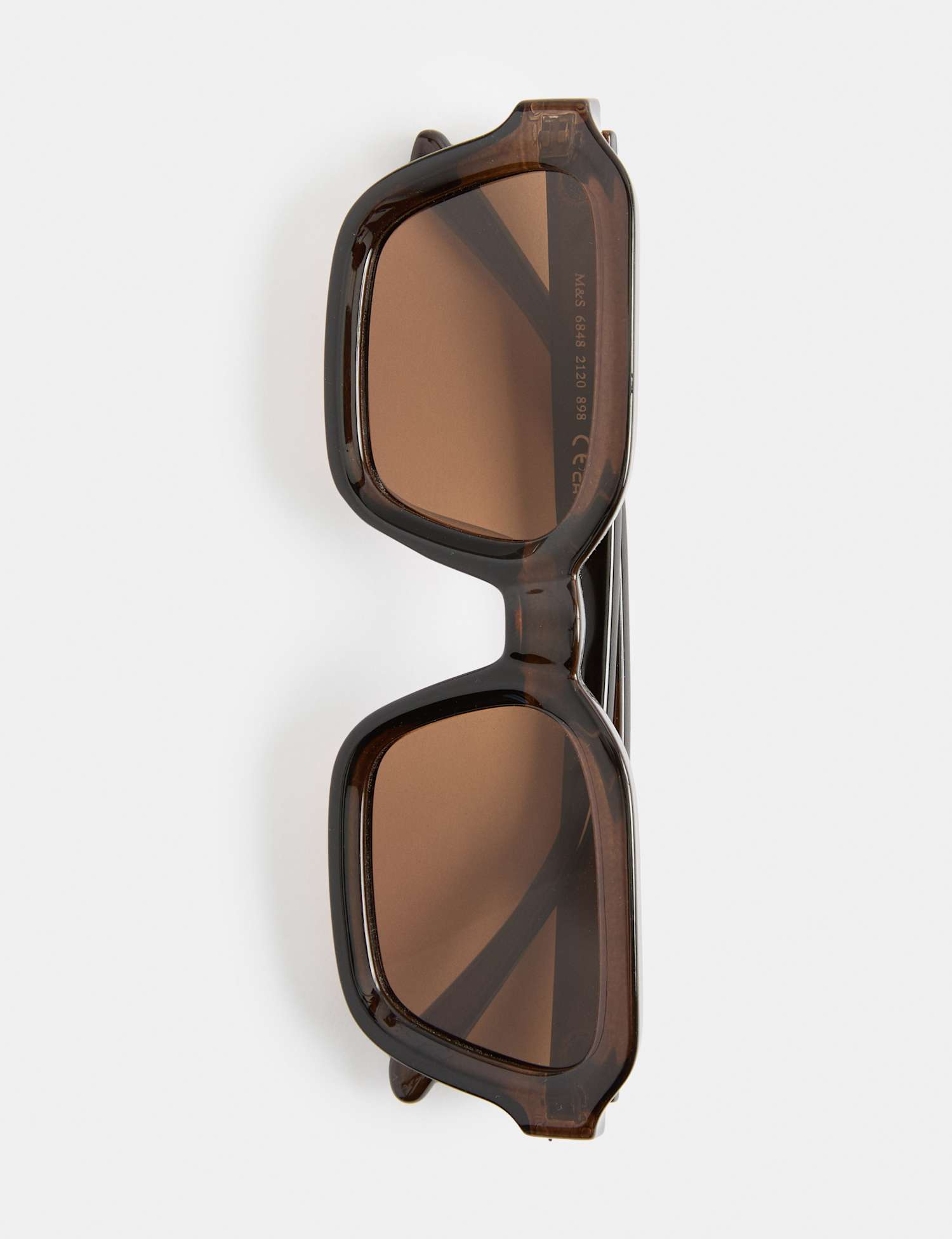 M&S Chunky Polarised Sunglasses Brown