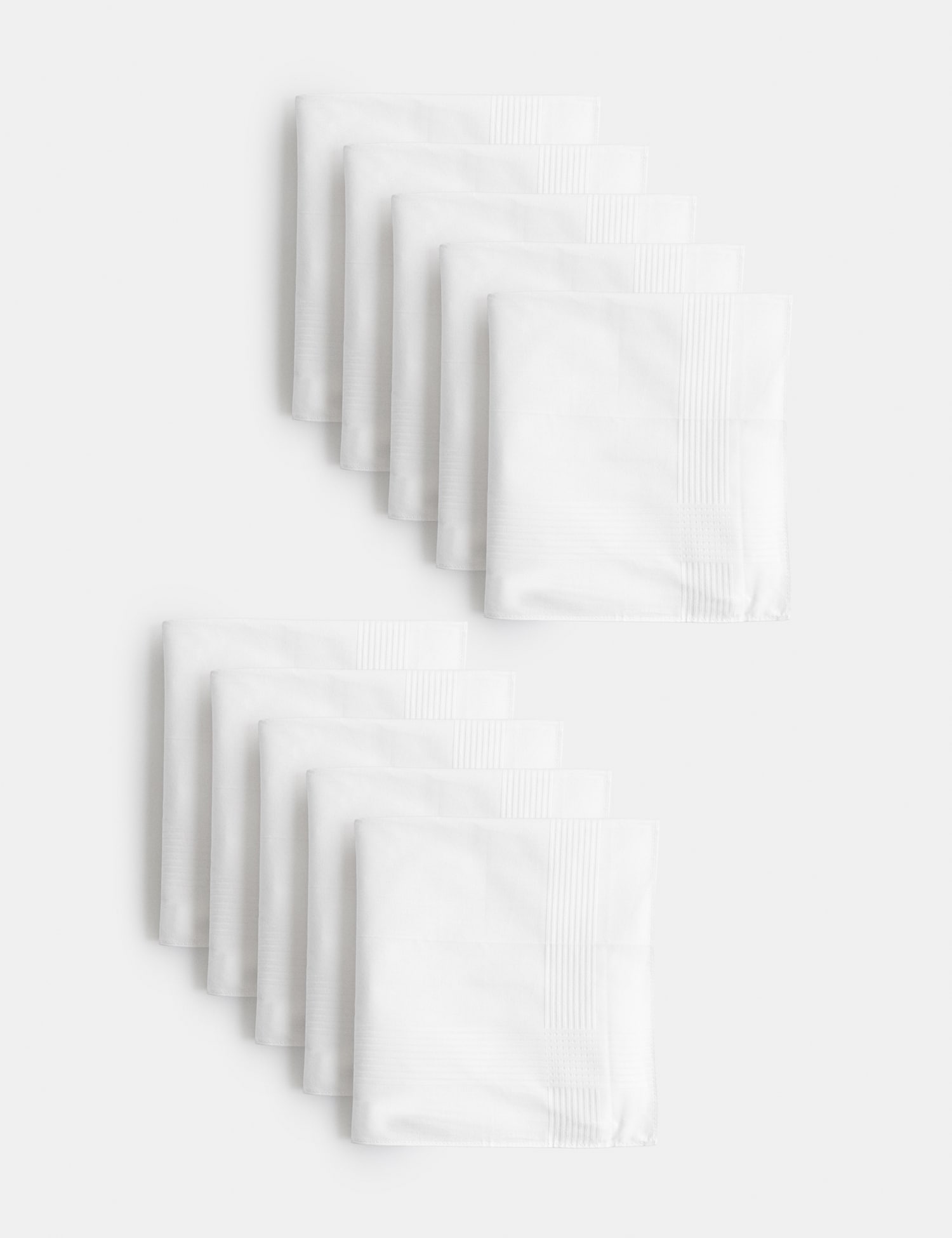 M&S 10pk Antibacterial Pure Cotton Handkerchiefs with Sanitized Finish� White
