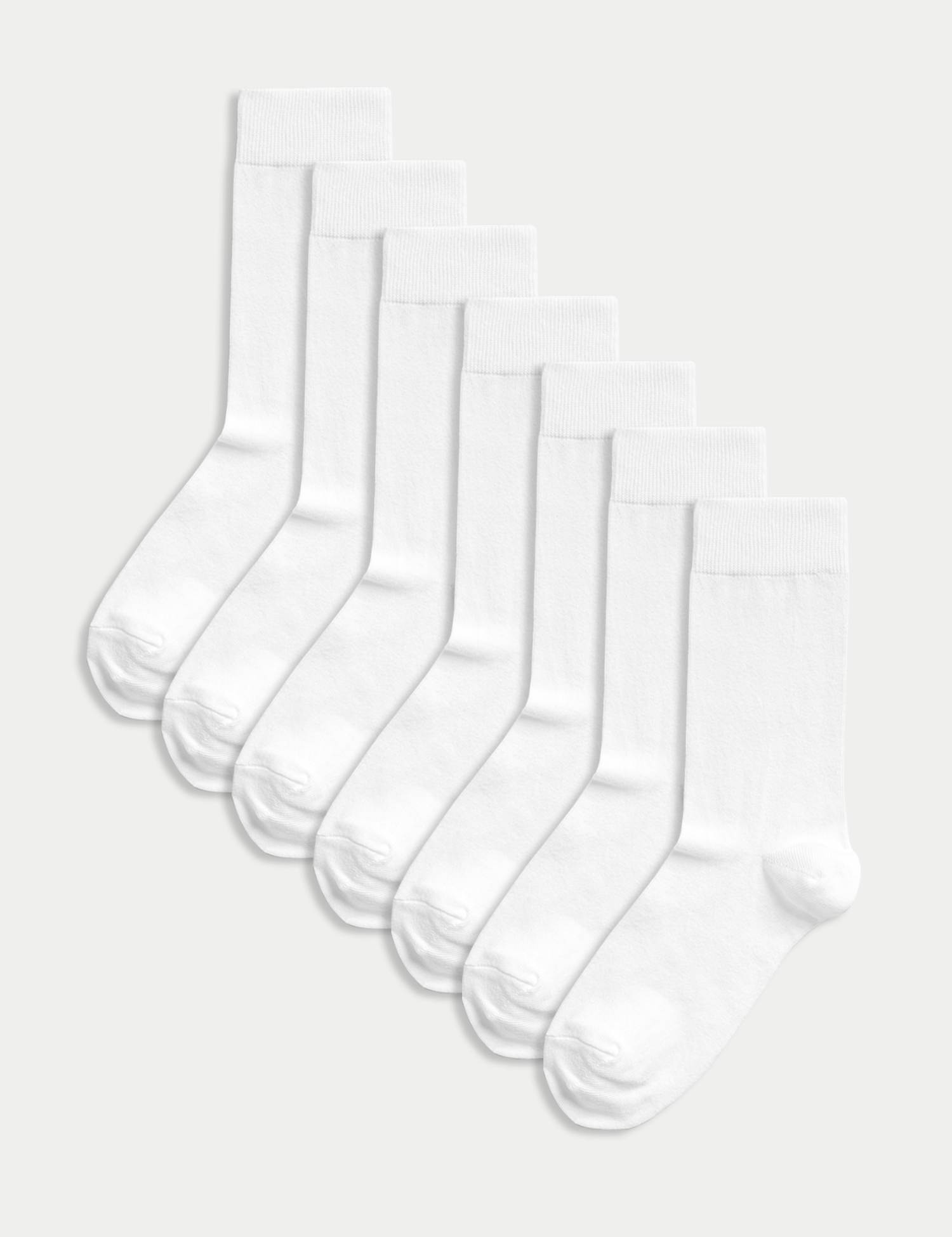 M&S 7 Pack Cool & Fresh� Cotton Rich Socks White