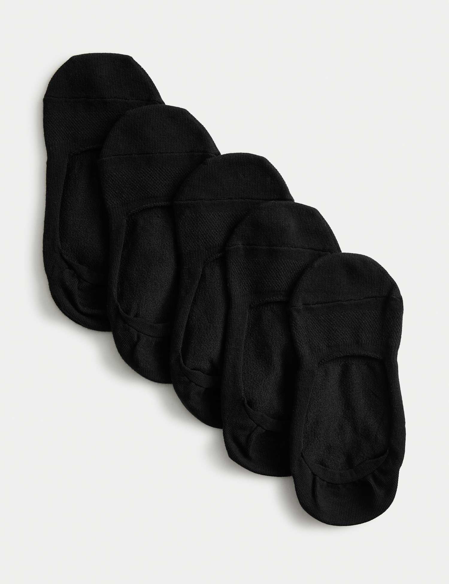 M&S 5 Pack Cool & Fresh� Cotton Rich No Show Trainer Liners� Black