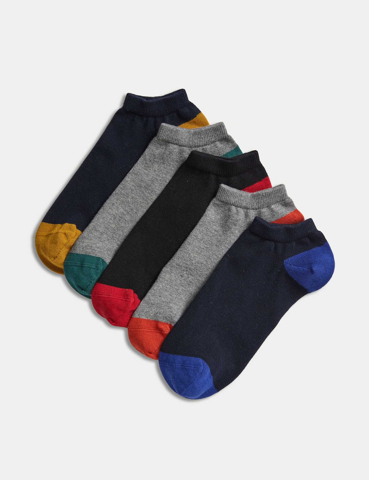 M&S 5 Pack Cool & Fresh� Cotton Rich Trainer Socks Multi