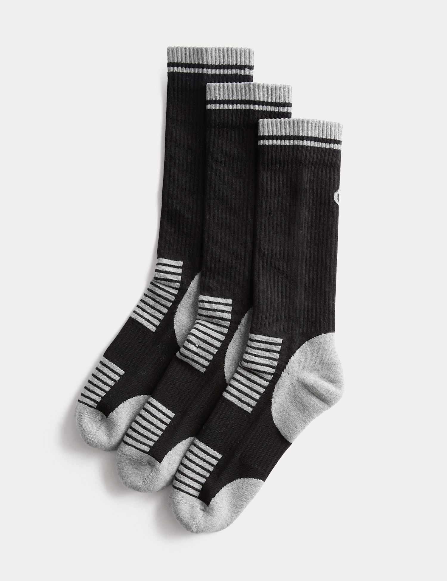 Goodmove 3 Pack Cool & Fresh� Reflective Cushioned Socks Black Mix