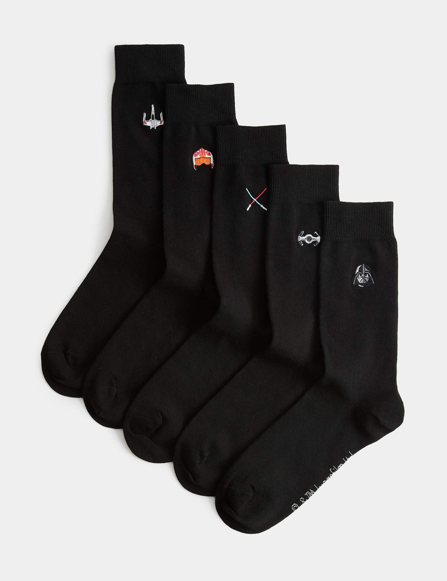 M&S 5 Pack Star Wars� Cotton Rich Socks Black Mix