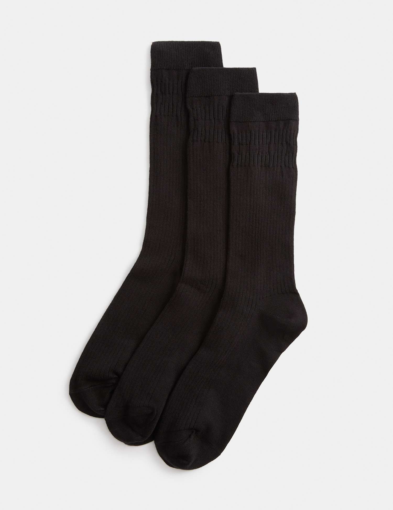 M&S 3 Pack Light Thermal Gentle Grip Socks Black