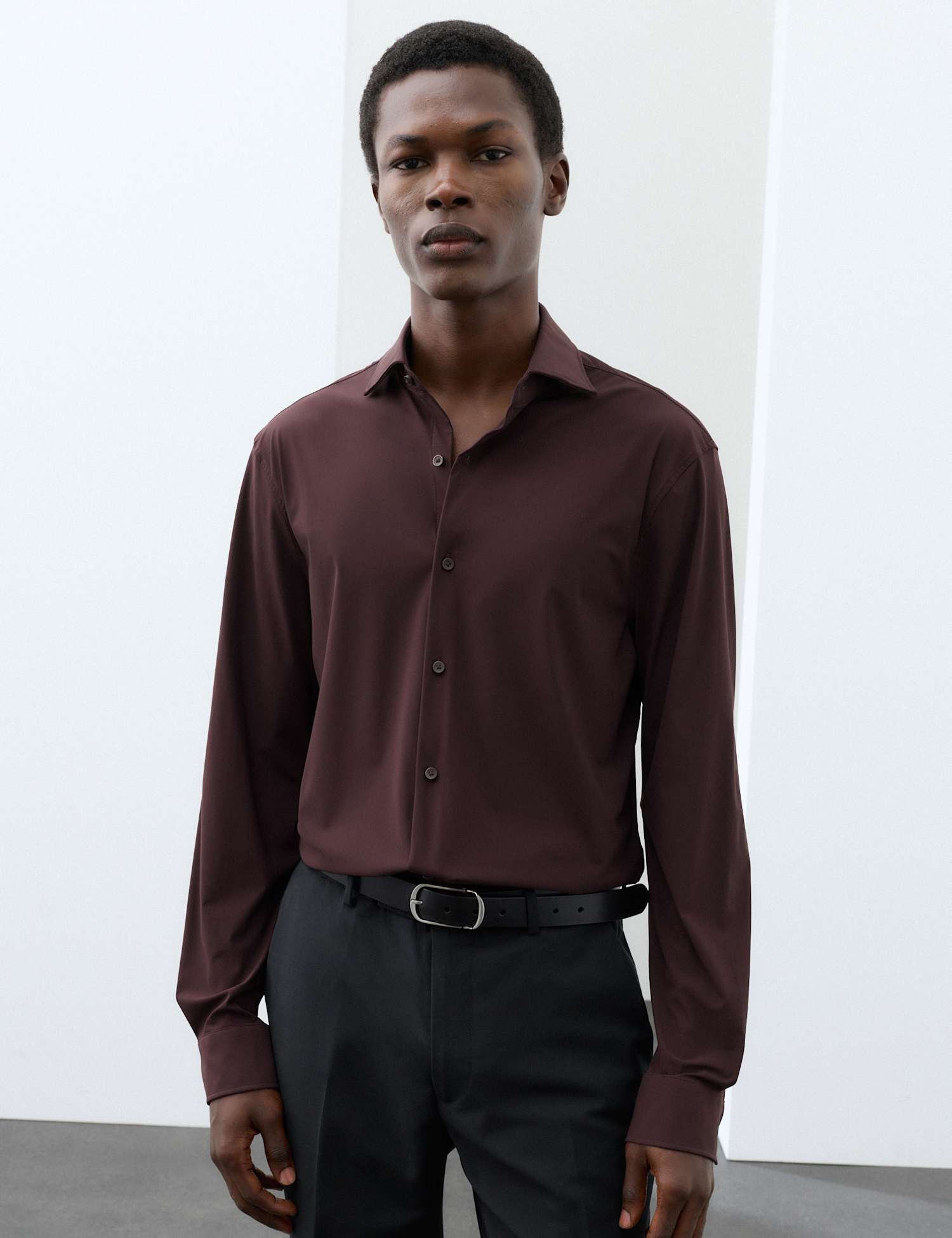 Autograph Slim Fit Stretch Performance Shirt Teak