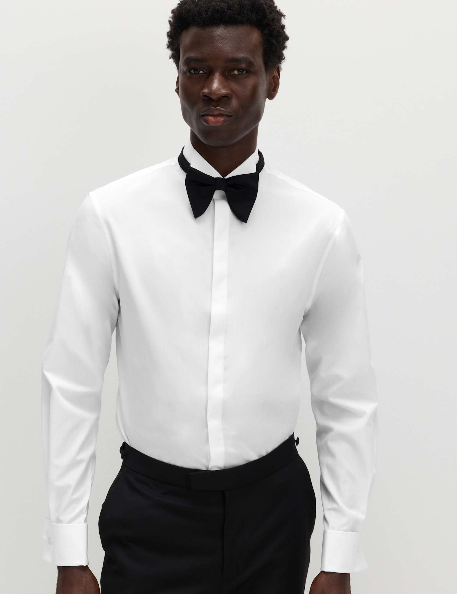 M&S Slim Fit Cotton Blend Dress Shirt White