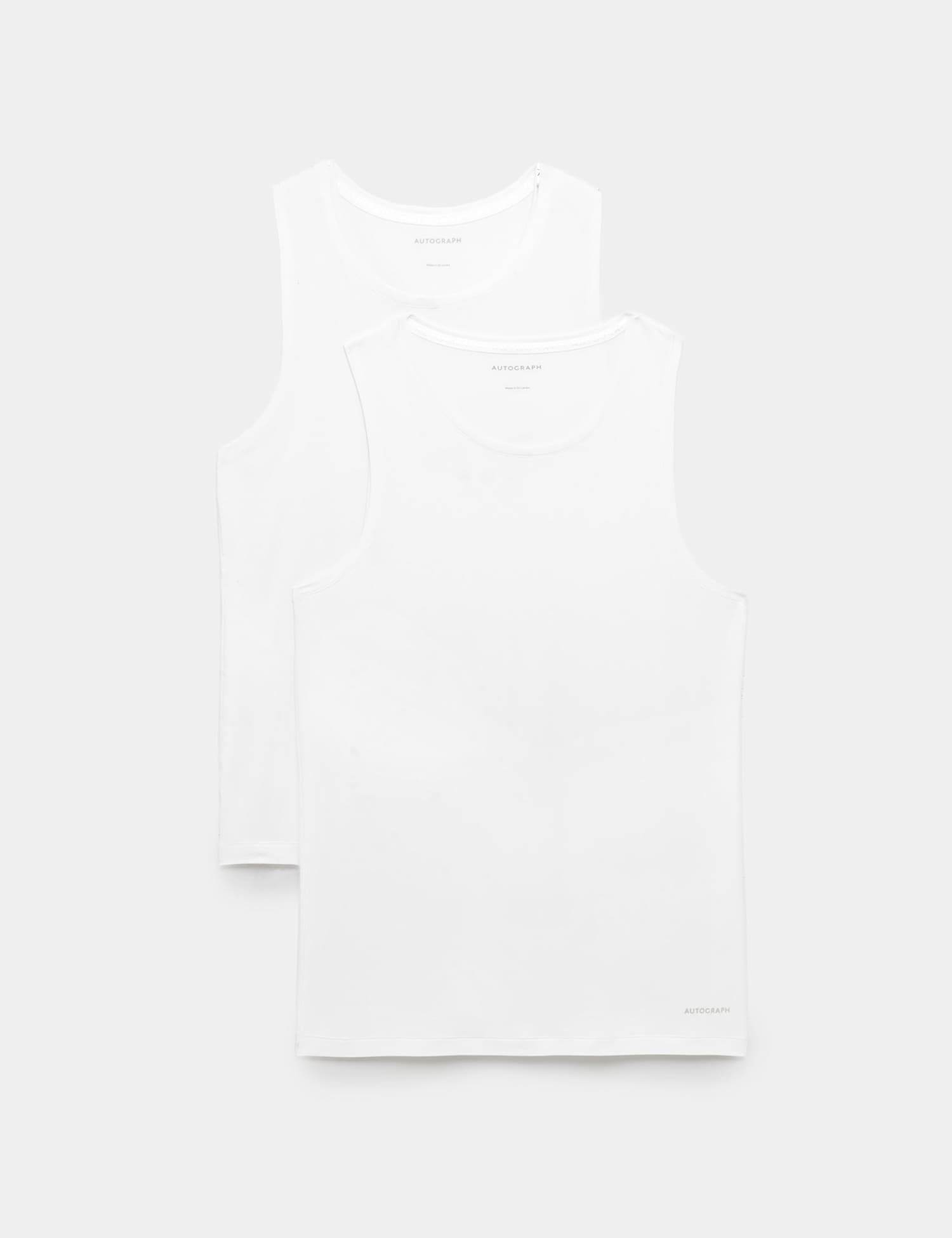 Autograph 2 Pack Modal Rich 360 Flex Sleeveless Vest White
