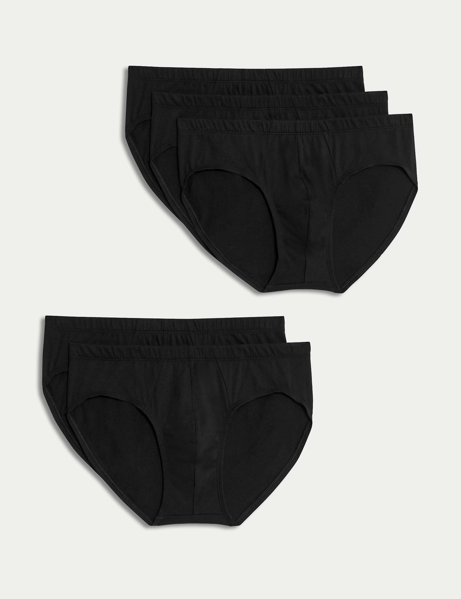 M&S 5 Pack Pure Cotton Cool & Fresh� Briefs Black