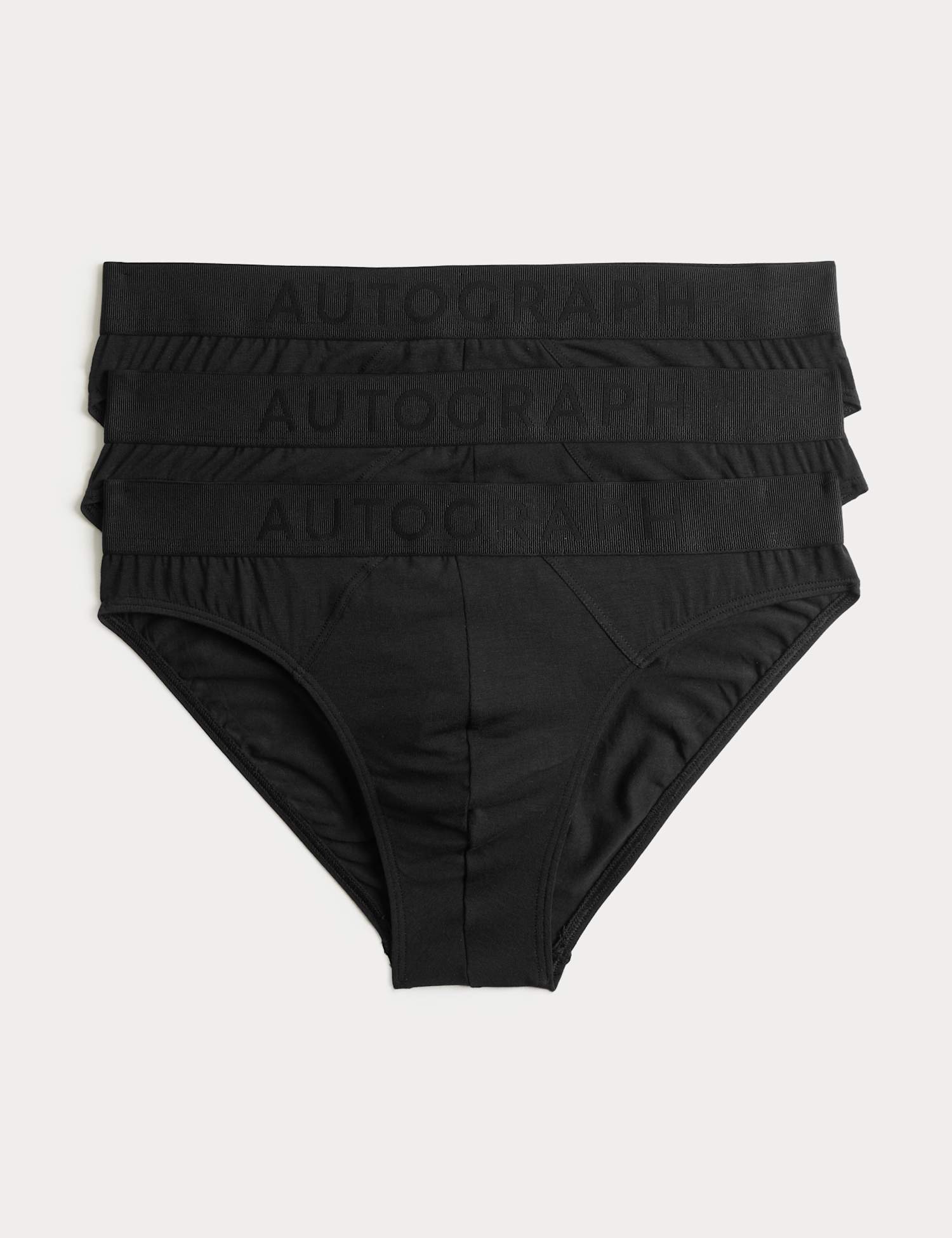 Autograph 3 Pack Supima� Cotton Modal Secret Support� Briefs Black
