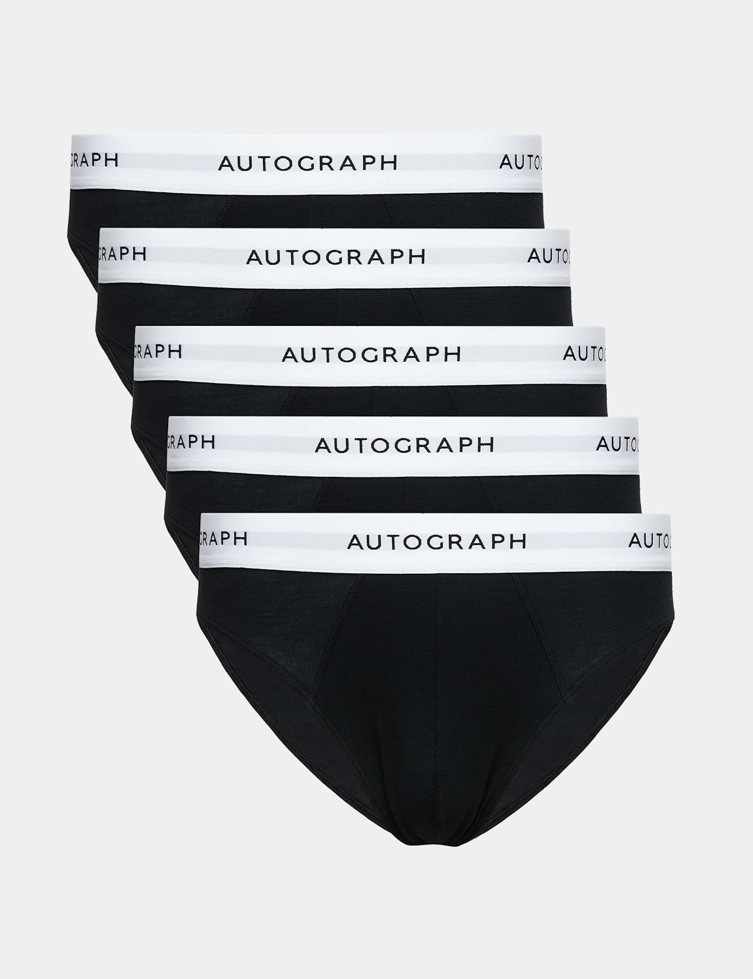 Autograph 5 Pack Supima� Cotton Blend Stretch Briefs Black