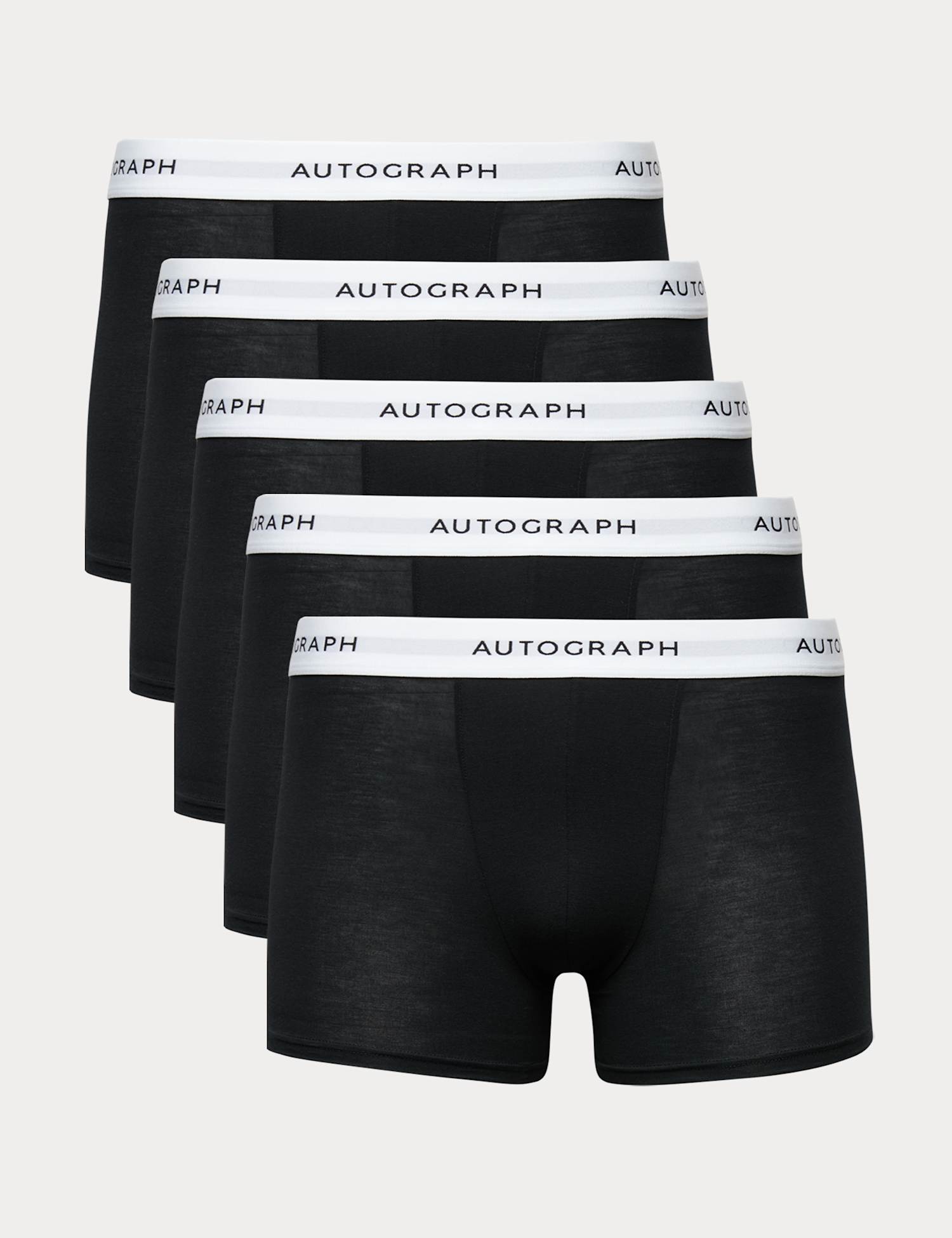 Autograph 5 Pack Supima� Cotton Blend Supersoft Trunks Black