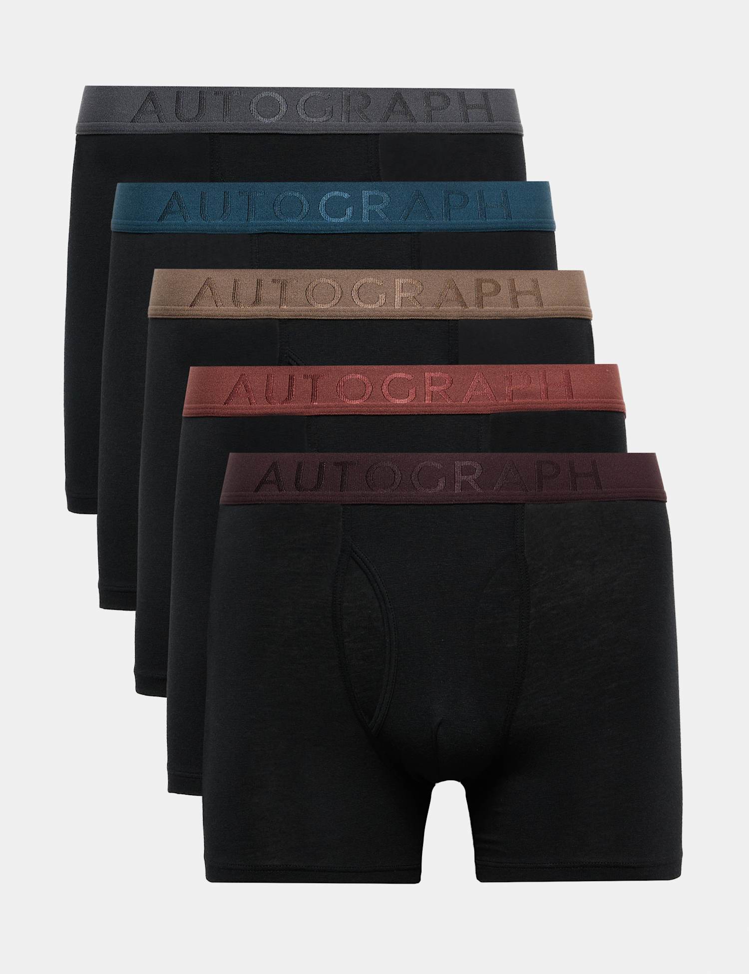 Autograph 5 Pack Supersoft Trunks Black Mix