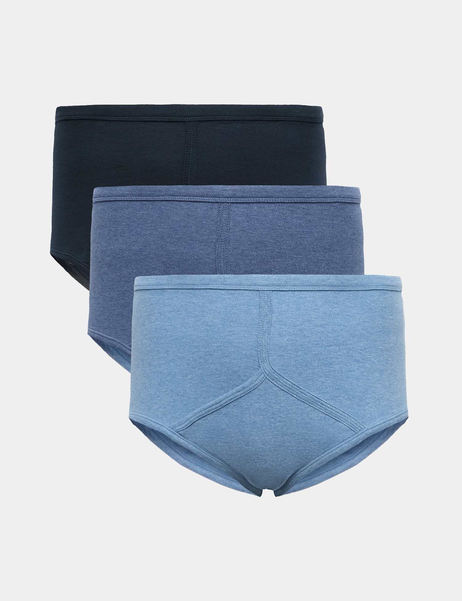 M&S 3 Pack Pure Cotton High Waist Briefs Blue Mix