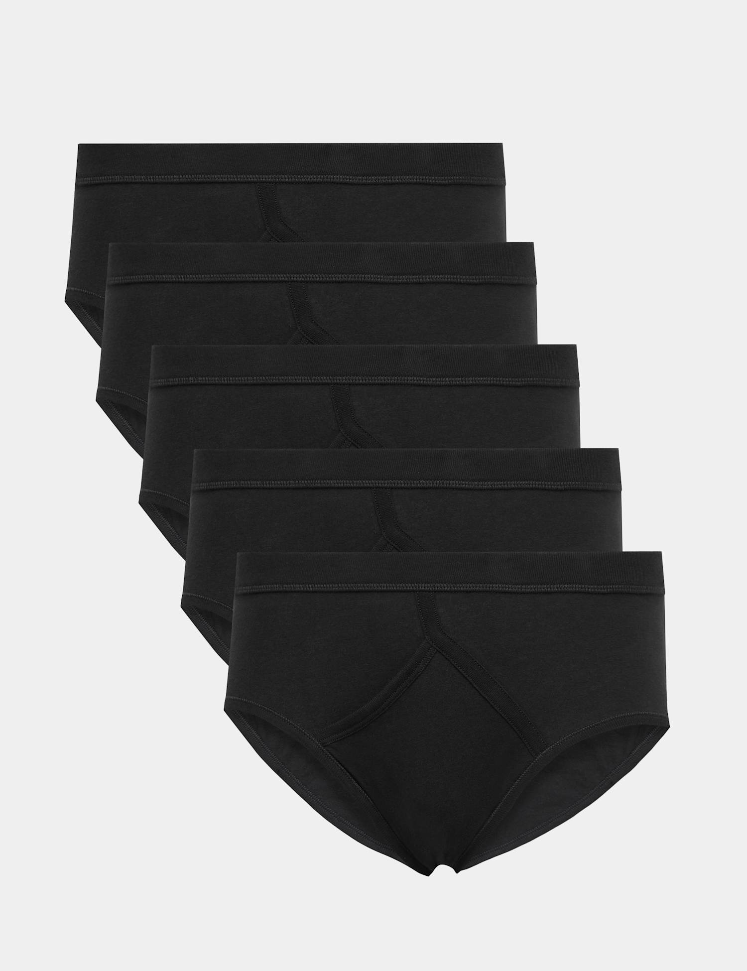 M&S 5 Pack Essential Cotton Briefs Black