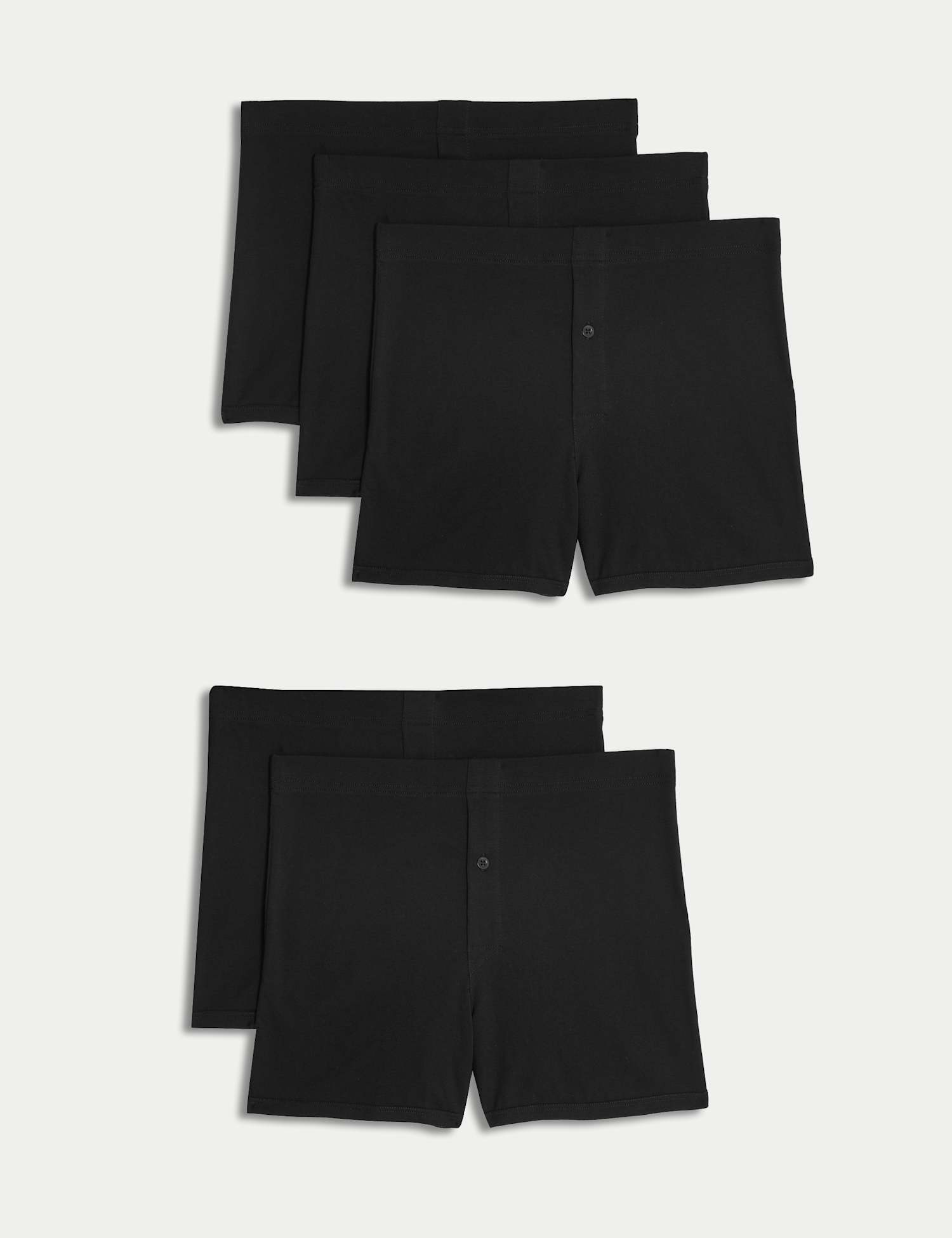 M&S 5 Pack Essential Cotton Trunks Black