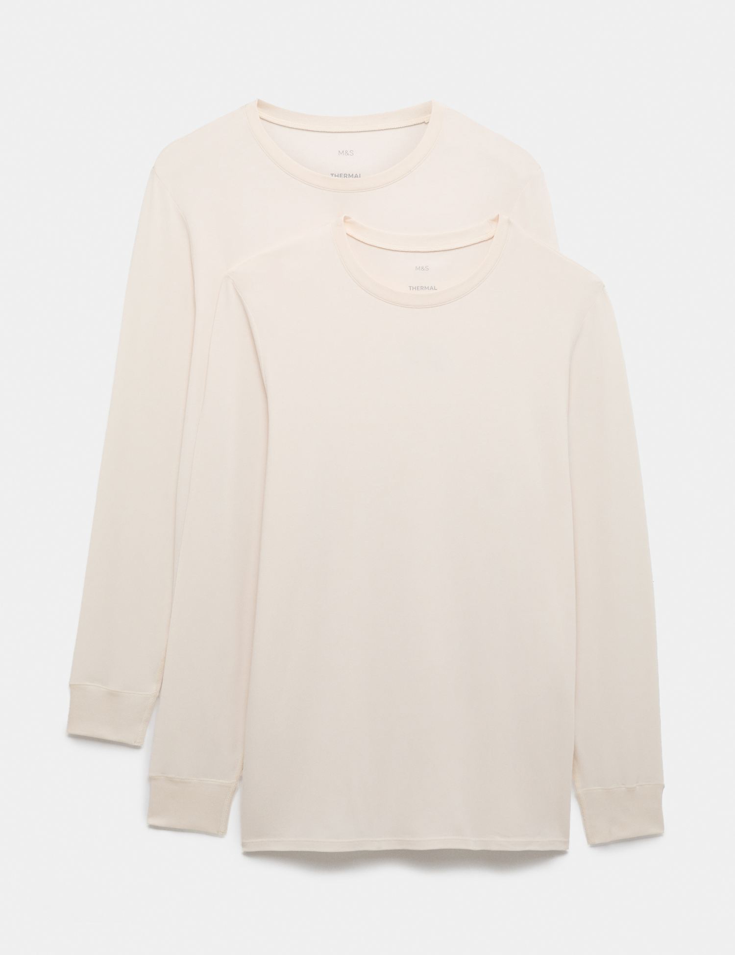 M&S 2 Pack Heatgen� Light Thermal Long Sleeve Tops Ivory