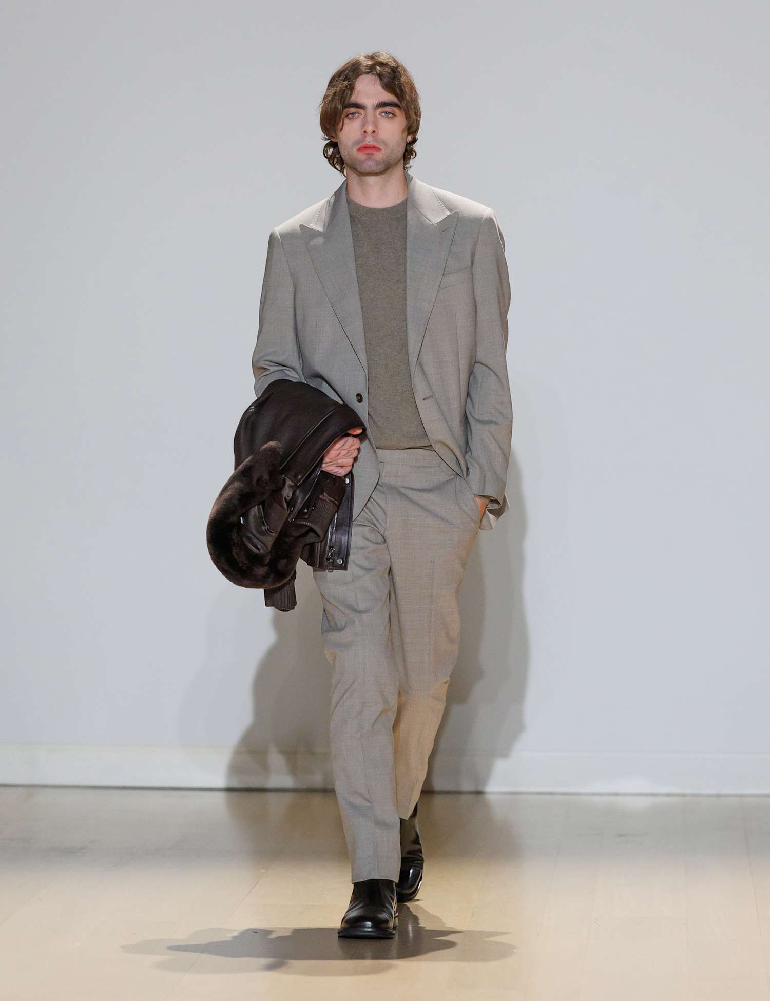 Autograph Tailored Fit Wool Blend Suit Jacket Neutral