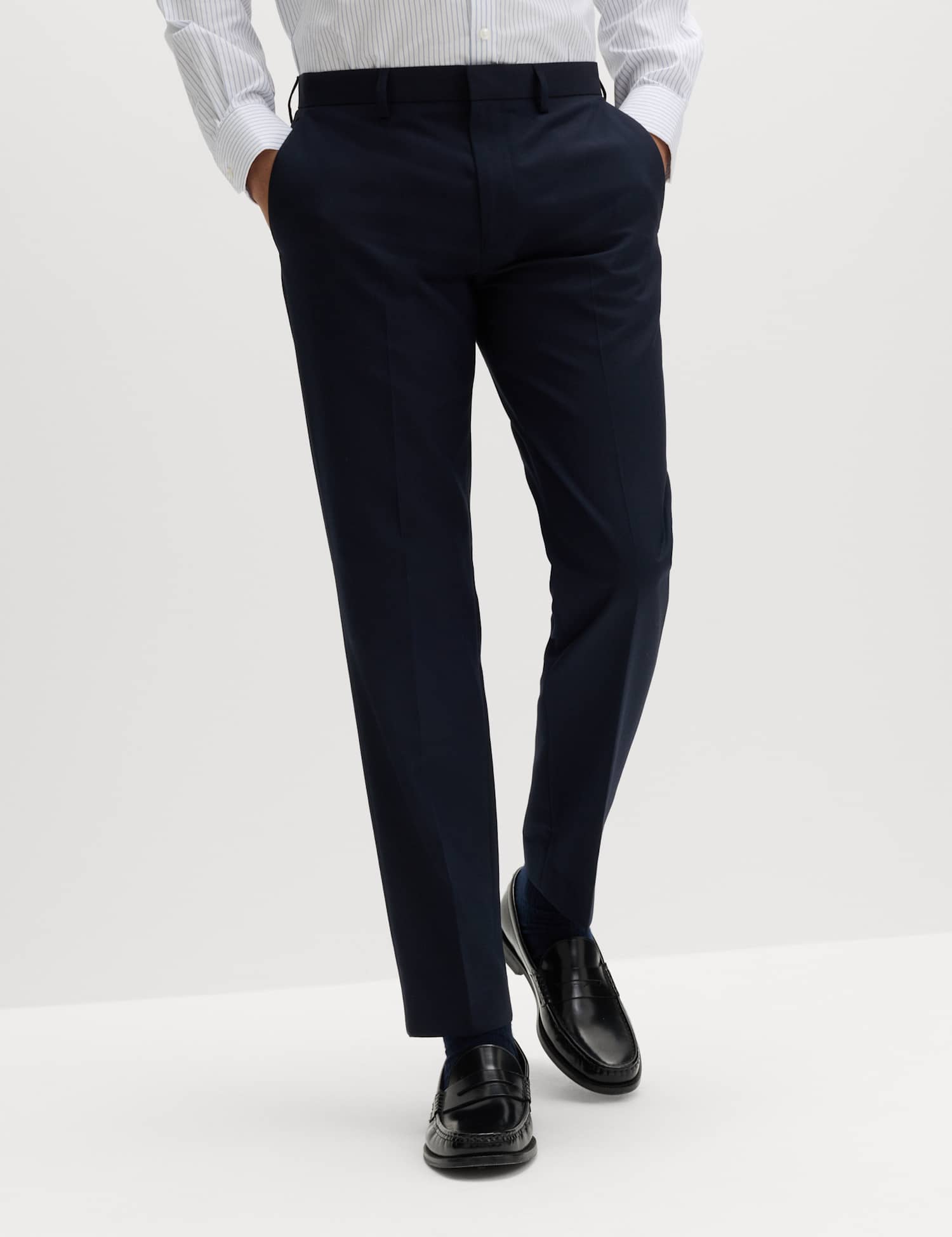 M&S Slim Fit Machine Washable Suit Trousers Navy