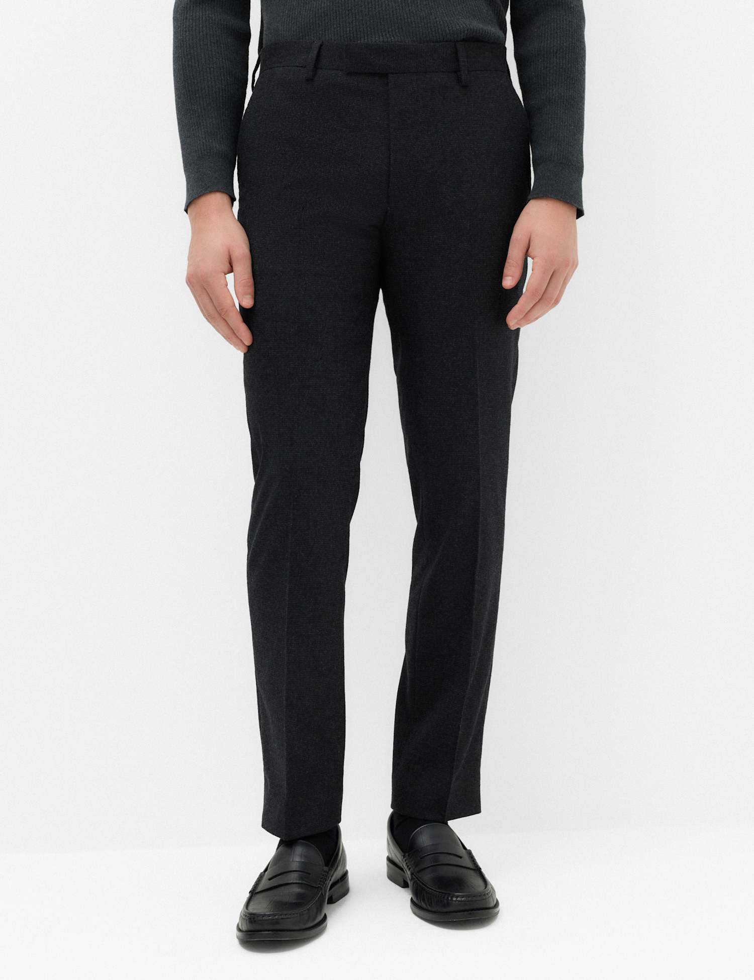 M&S Regular Fit Wool Rich Tweed Check Suit Trousers Dark Ink
