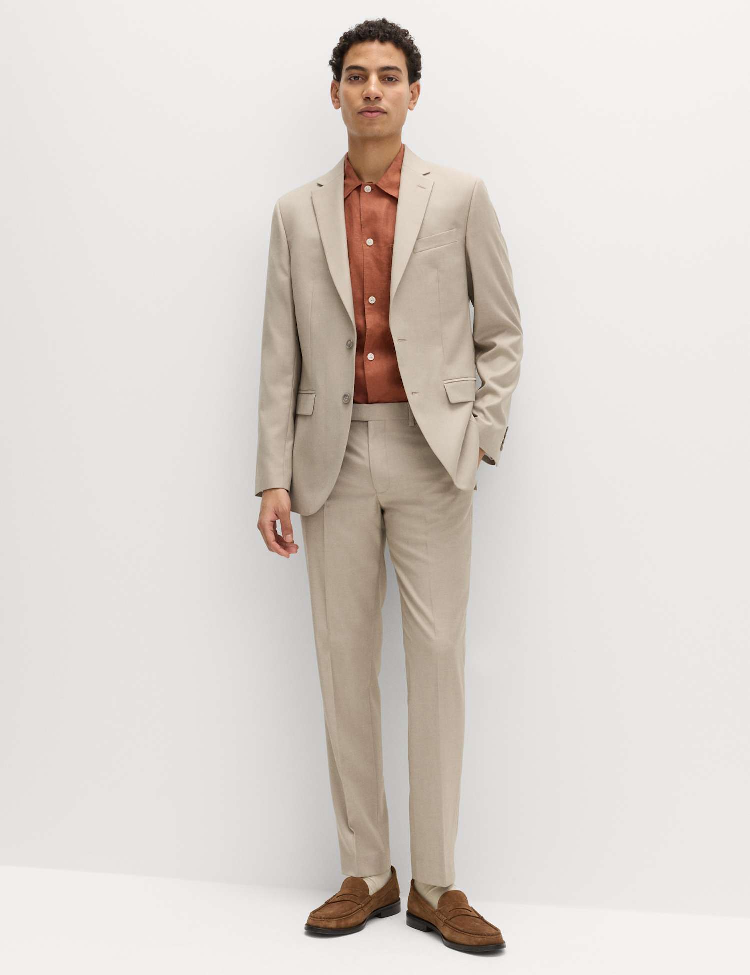 M&S Slim Fit Stretch Ultimate Suit Trousers Neutral