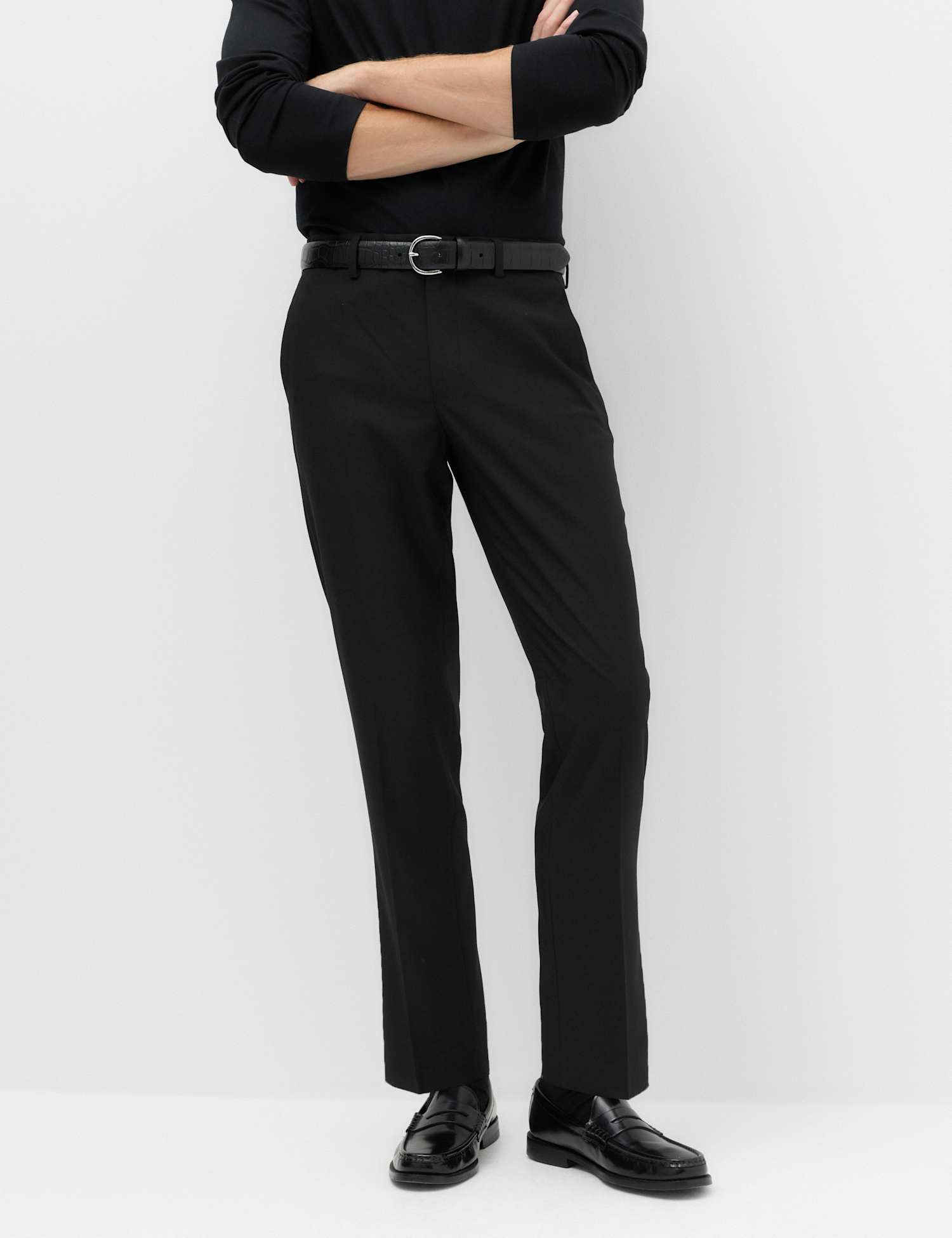 M&S Slim Fit Stretch Ultimate Suit Trousers Black