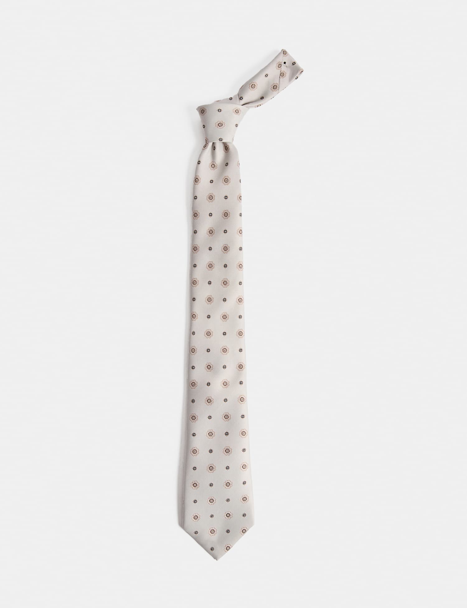 M&S Floral Medallion Tie Neutral