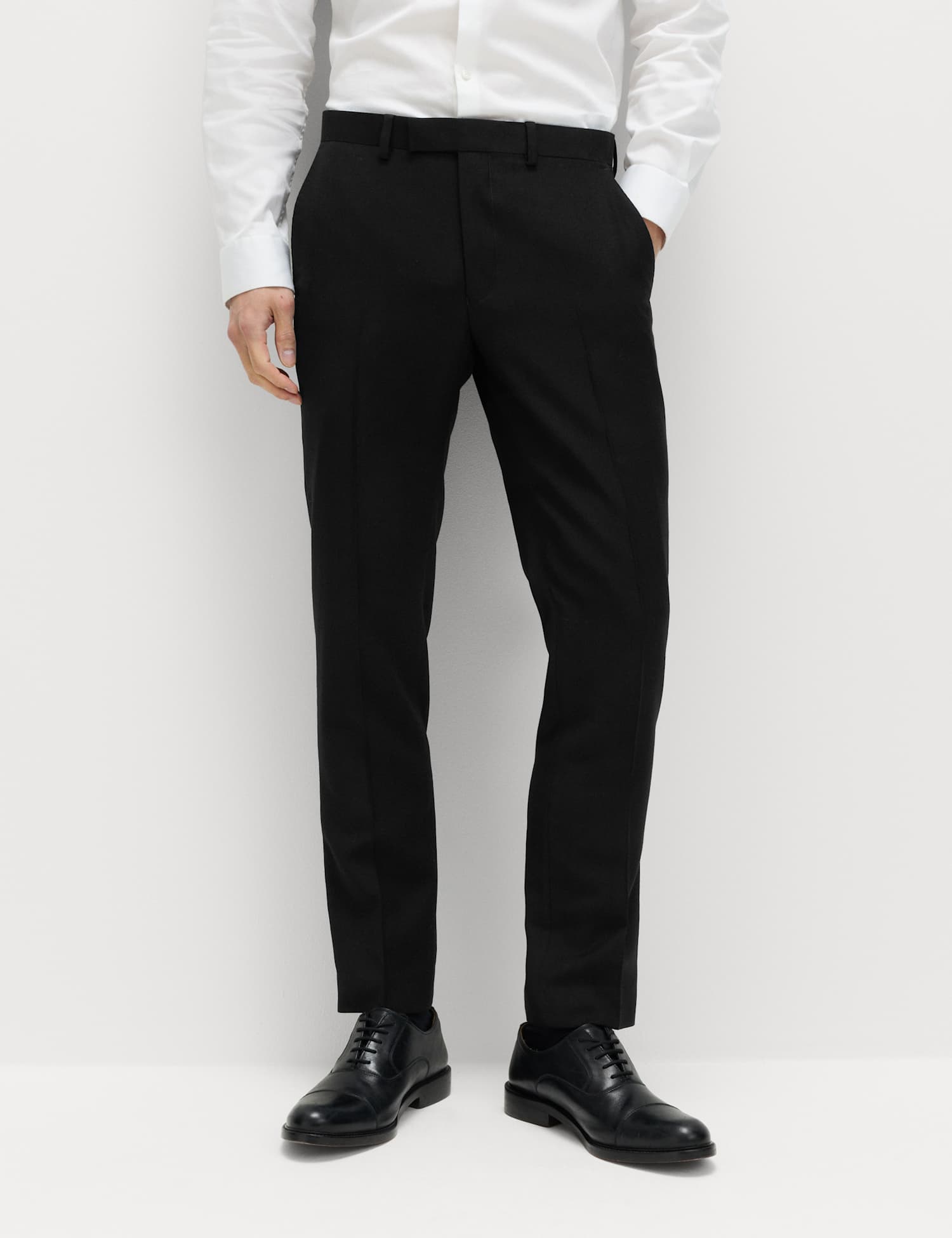 M&S SARTORIAL Slim Fit Premium Pure Wool Suit Trousers Black