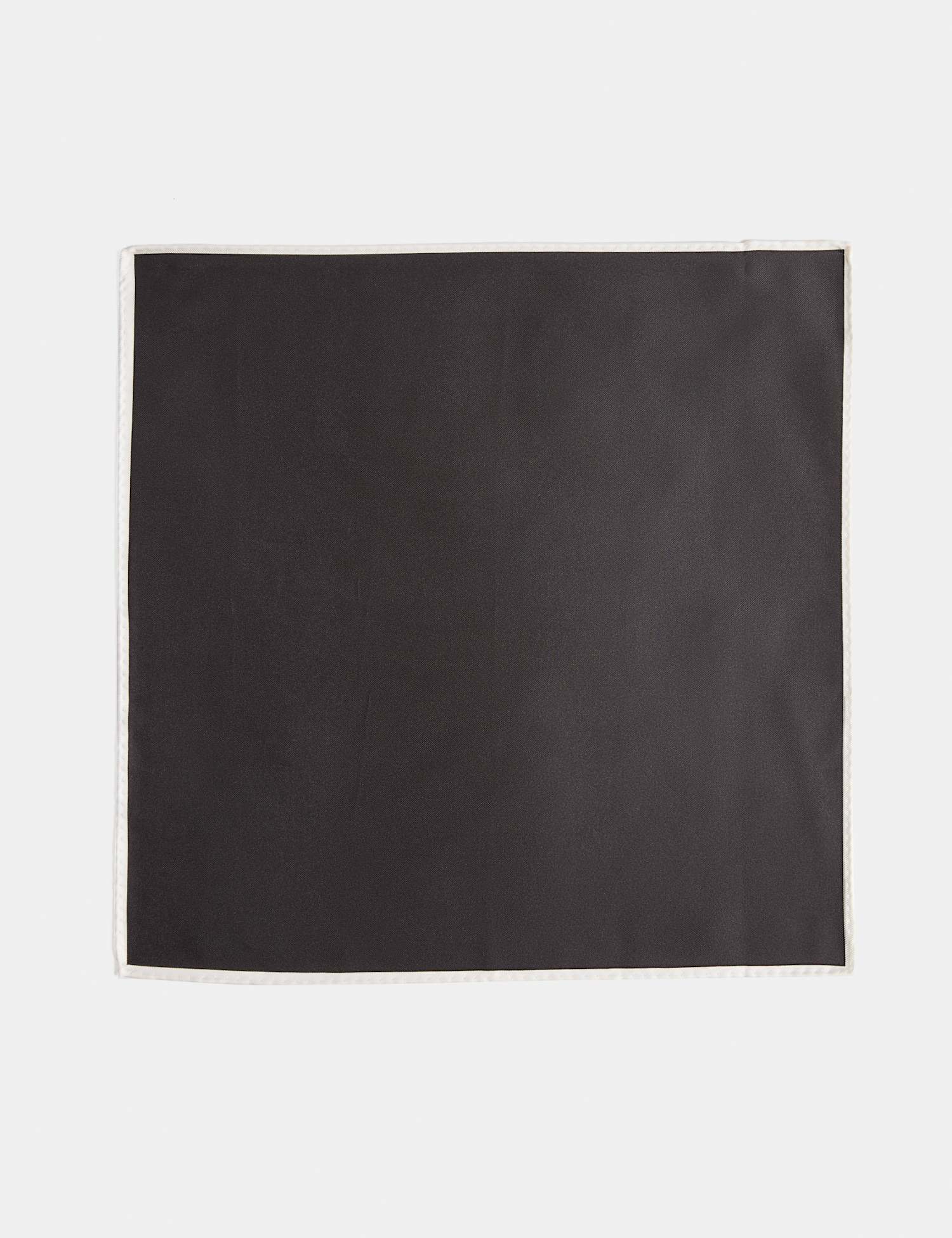 M&S Pure Silk Pocket Square Black